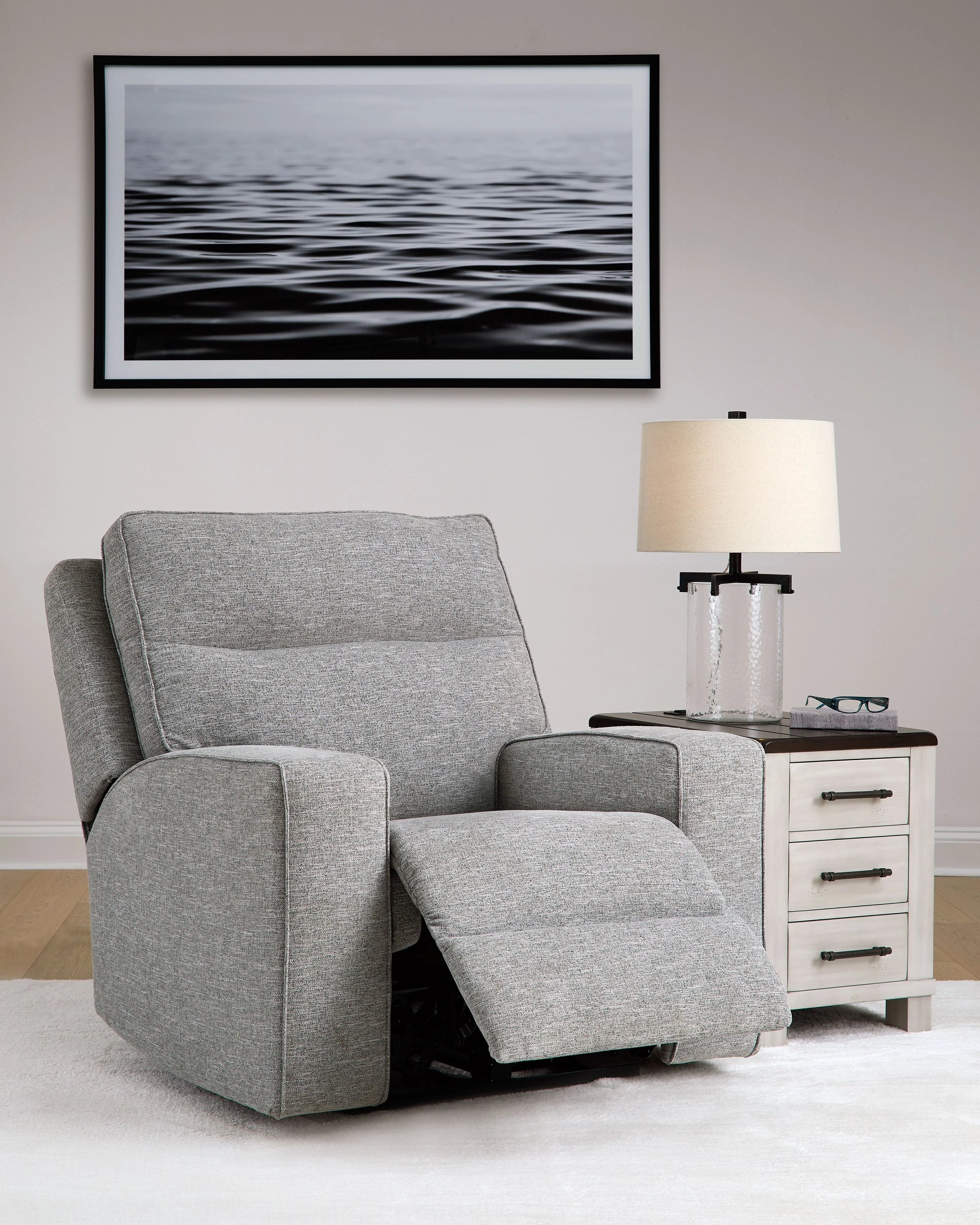 Biscoe - Power Recliner /Adj Headrest - Pewter
