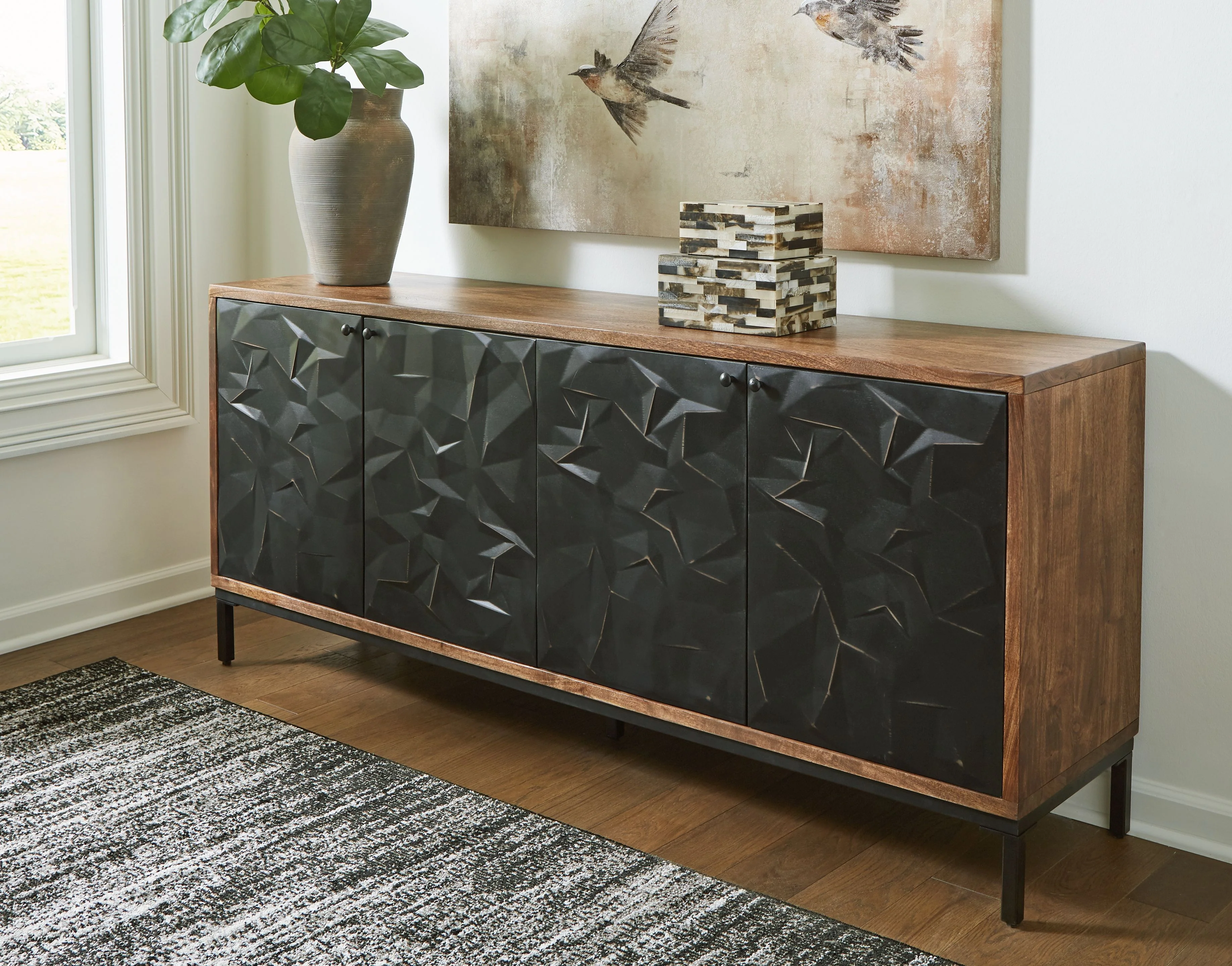 Dorannby - Accent Cabinet - Black / Brown