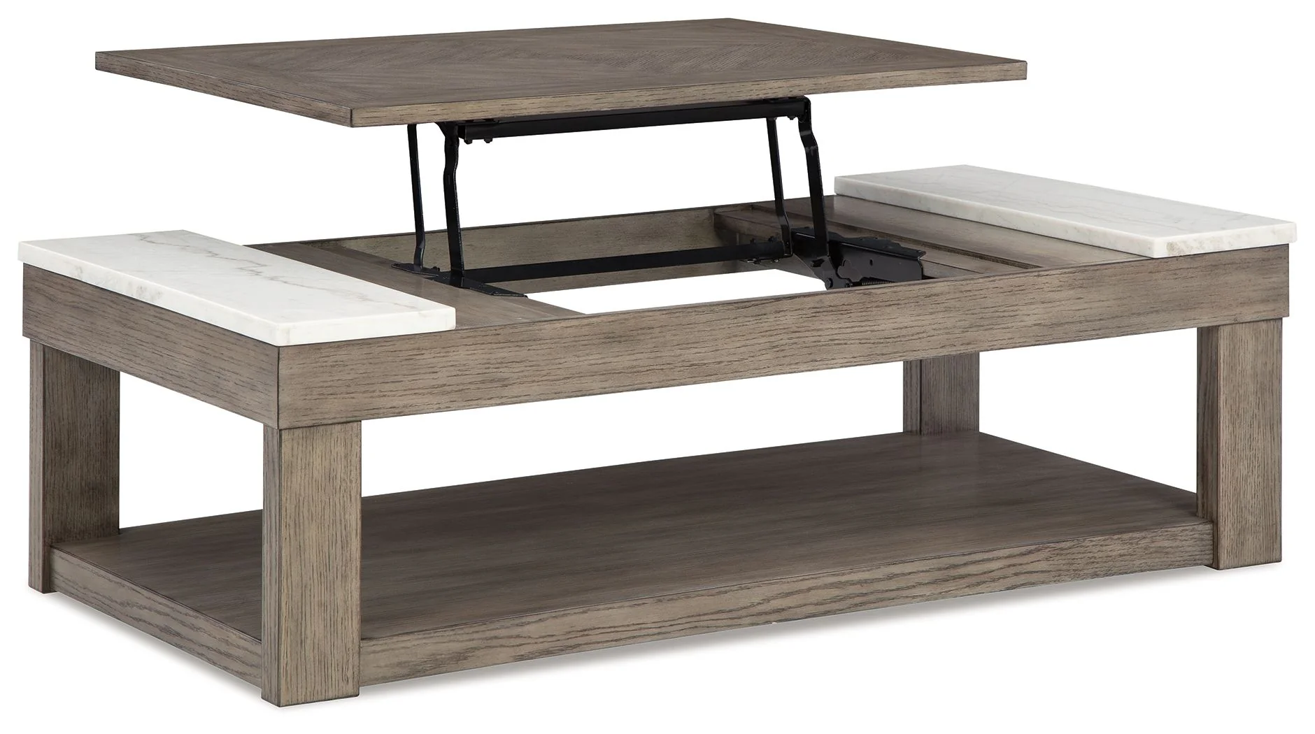 8017-loyaska-lift-top-cocktail-table-grayish-brown-white-4.webp Loyaska - Lift Top Cocktail Table - Grayish Brown / White