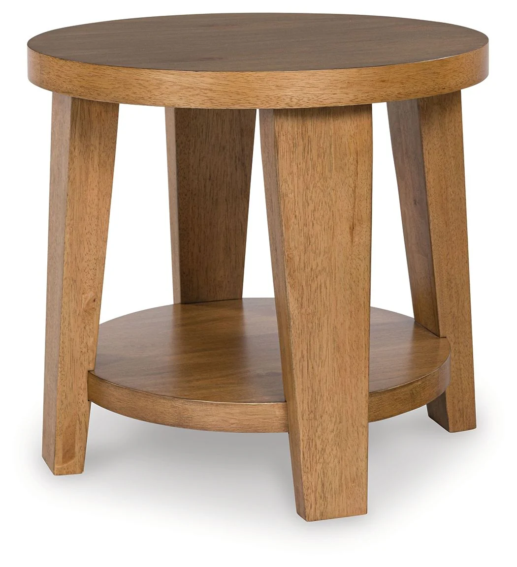 8066-kristiland-round-end-table-light-brown-1.webp Kristiland - Round End Table - Light Brown