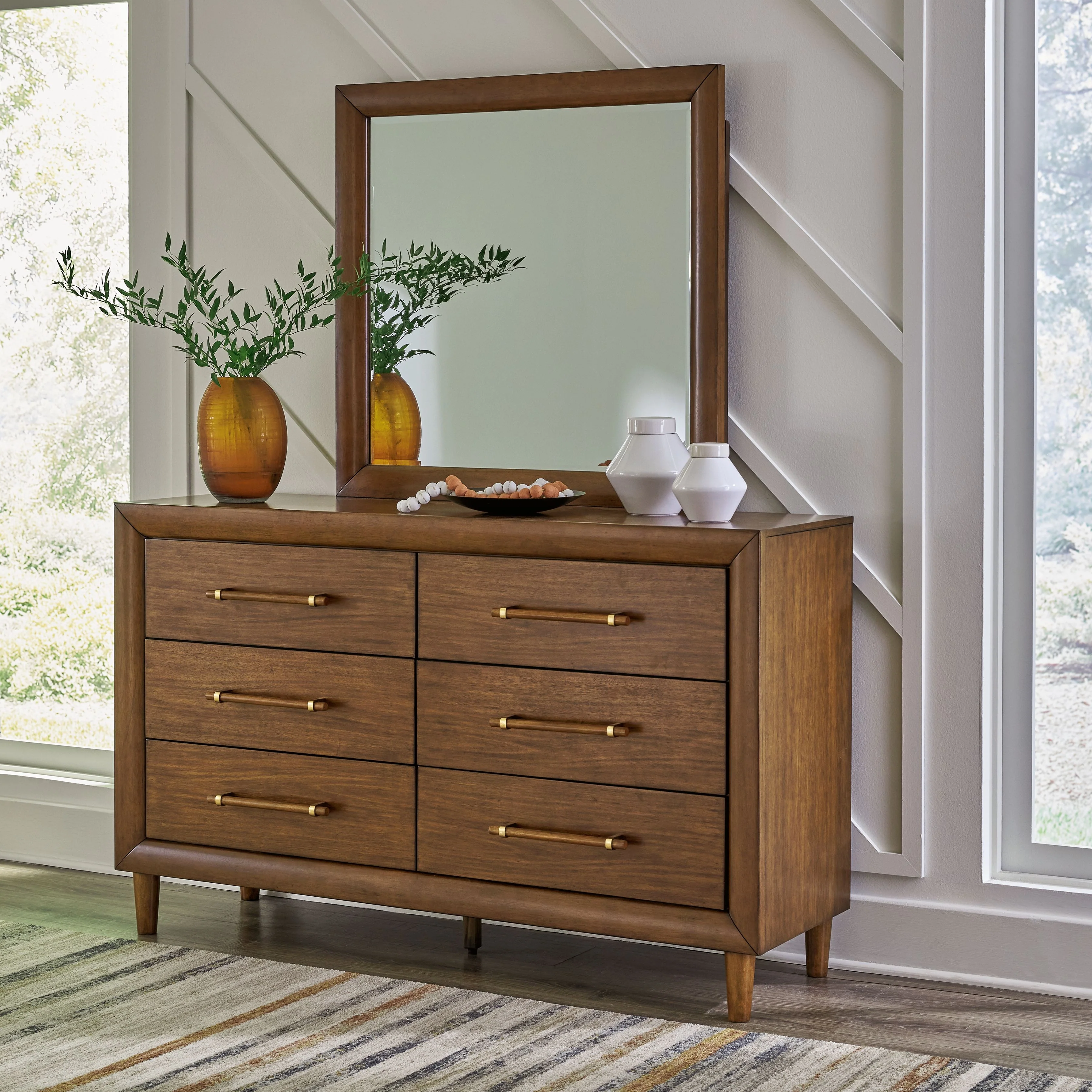 8086-lyncott-dresser-and-mirror-brown-7.webp Lyncott - Dresser And Mirror - Brown