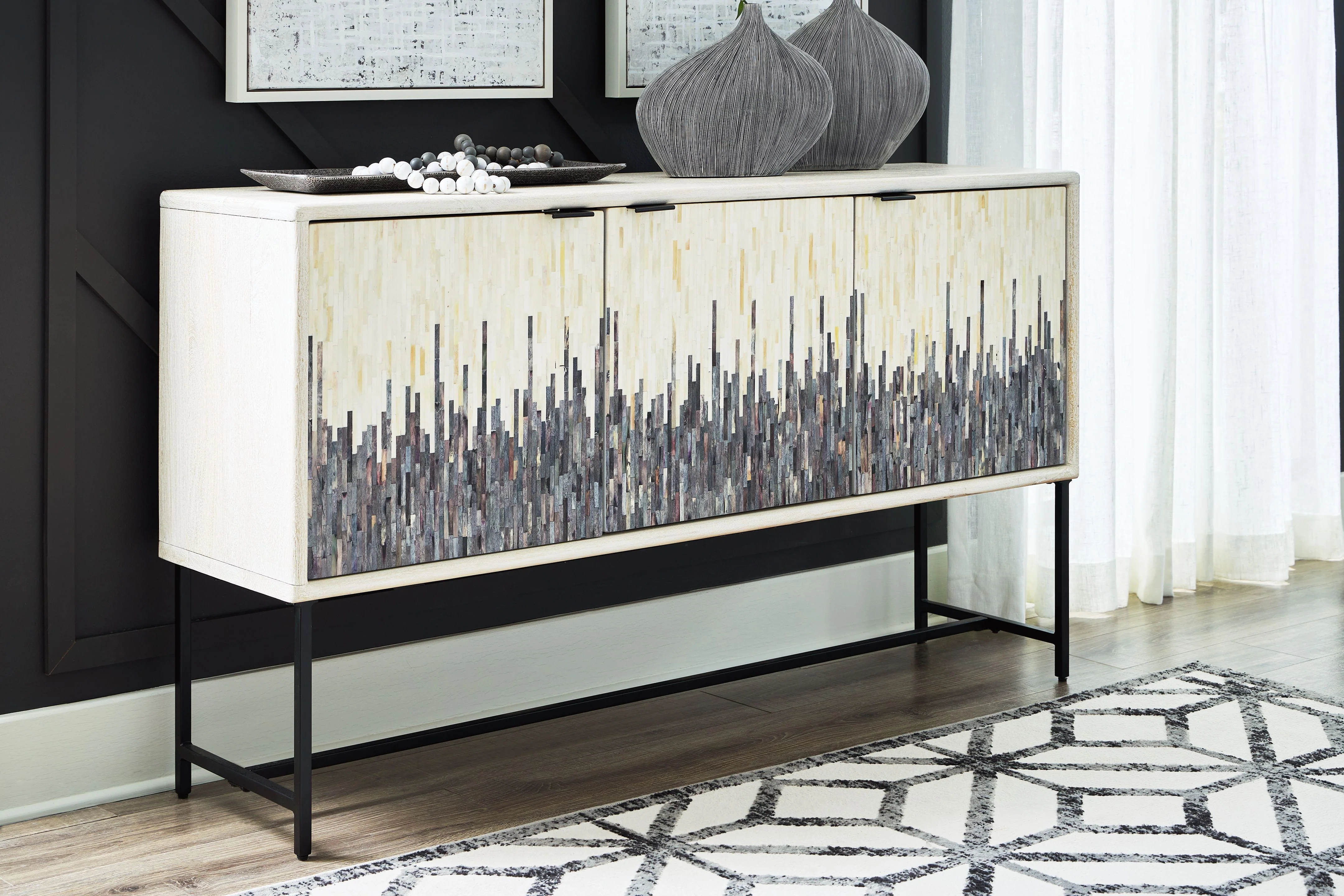 Freyton - Accent Cabinet - White / Gray