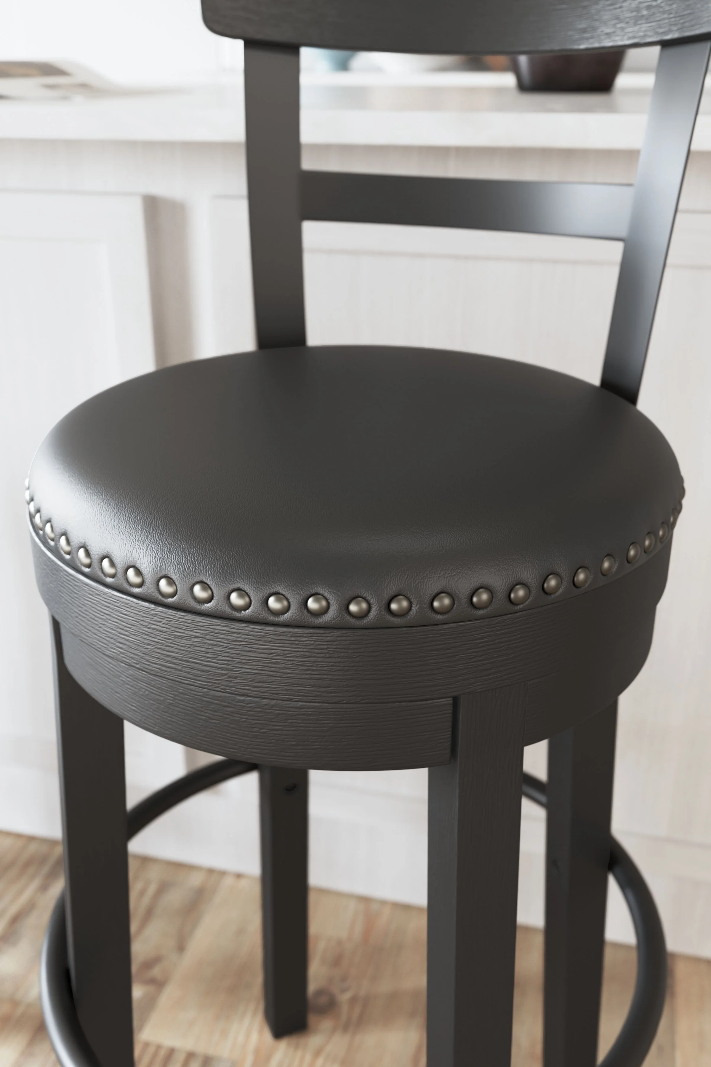 Valebeck - Tall Upholstered Swivel Barstool