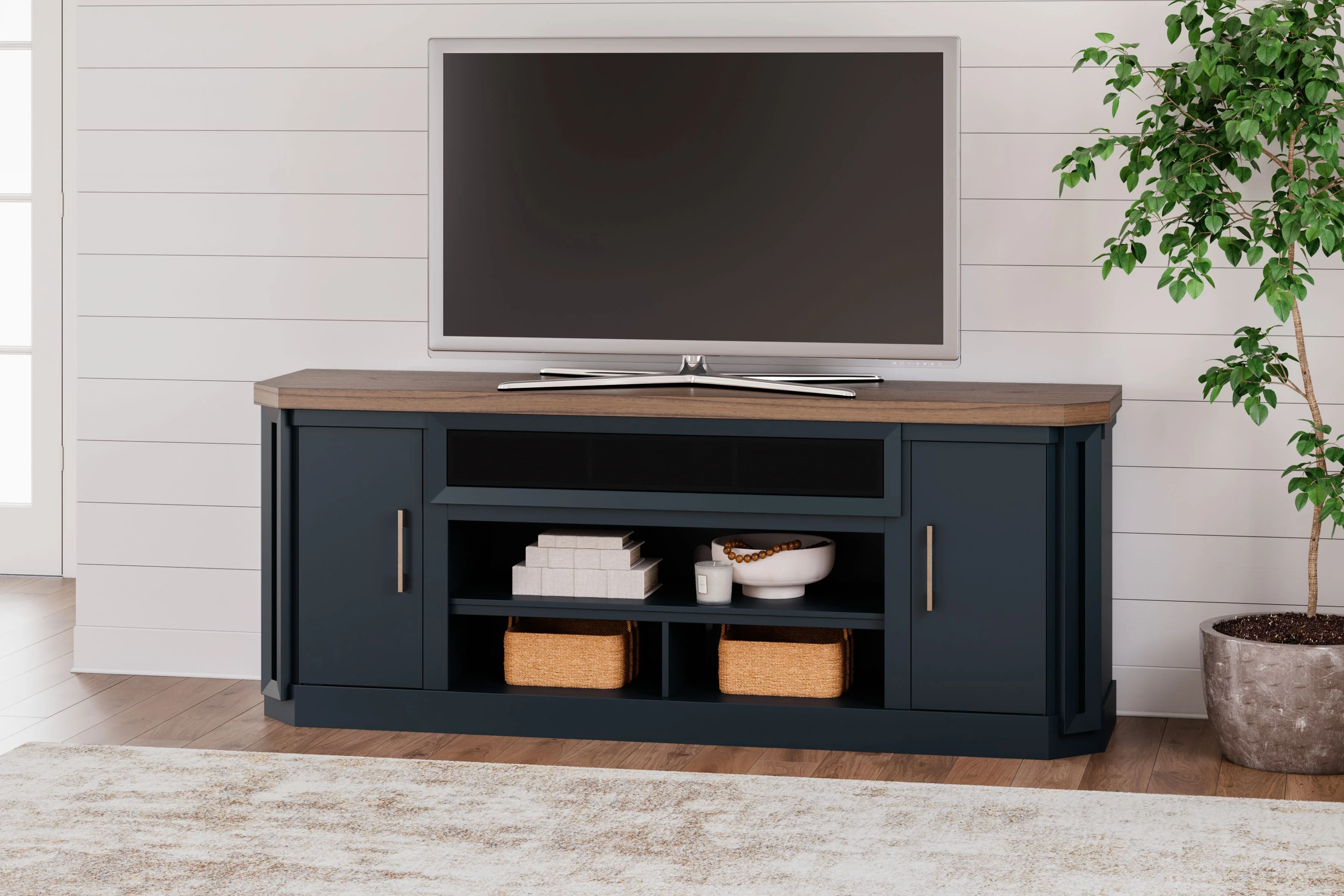 8179-landocken-xl-tv-stand-w-fireplace-option-brown-blue-8.webp Landocken - XL TV Stand W/Fireplace Option - Brown / Blue
