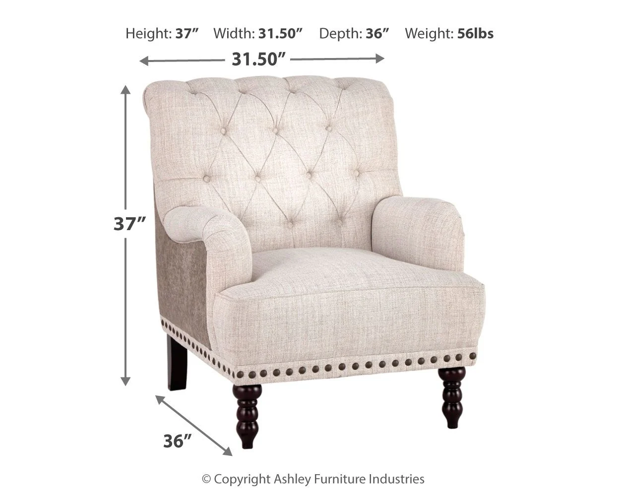8186-tartonelle-accent-chair-ivory-taupe-4.webp Tartonelle - Accent Chair - Ivory / Taupe