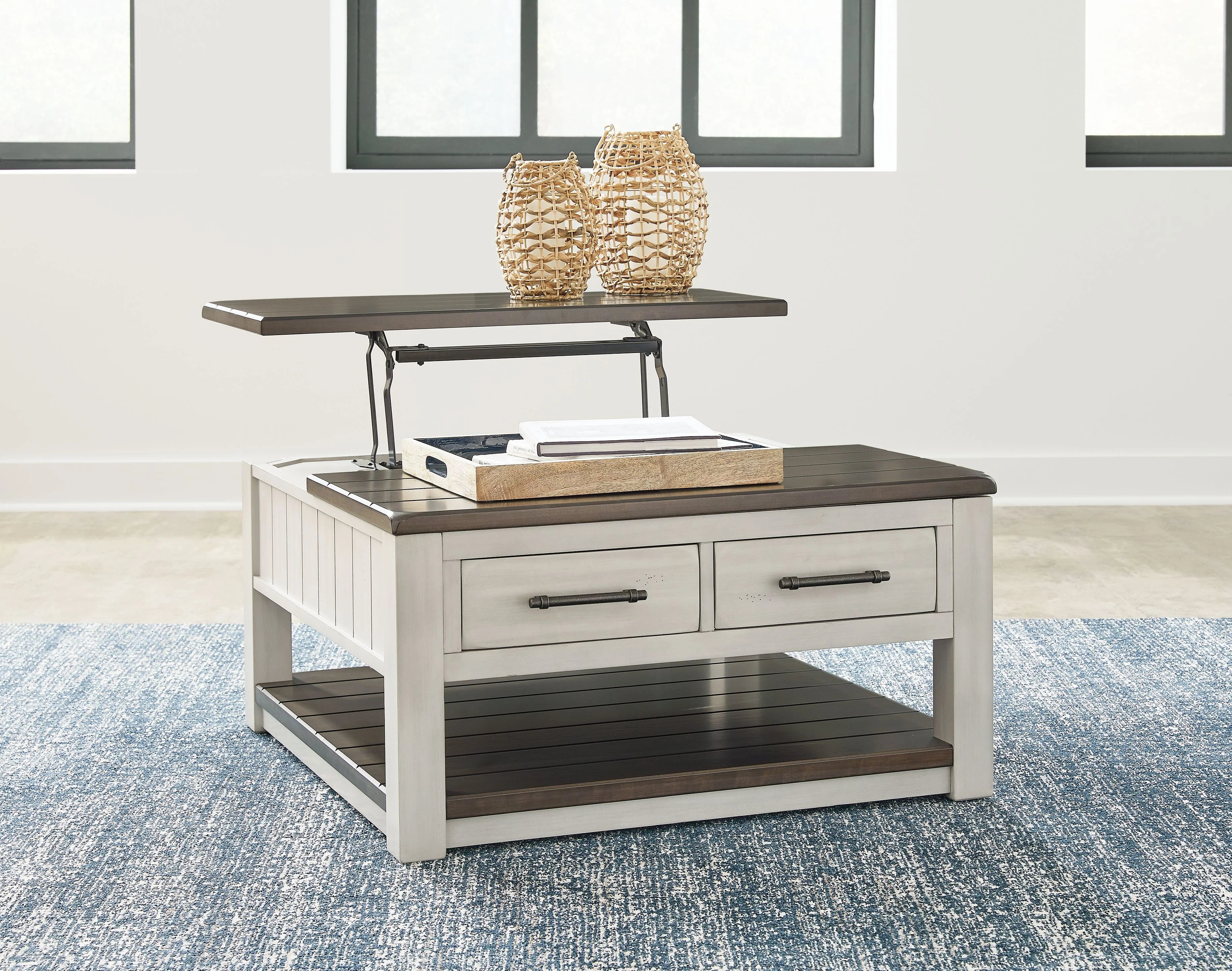 Darborn - Lift Top Cocktail Table - Gray / Brown