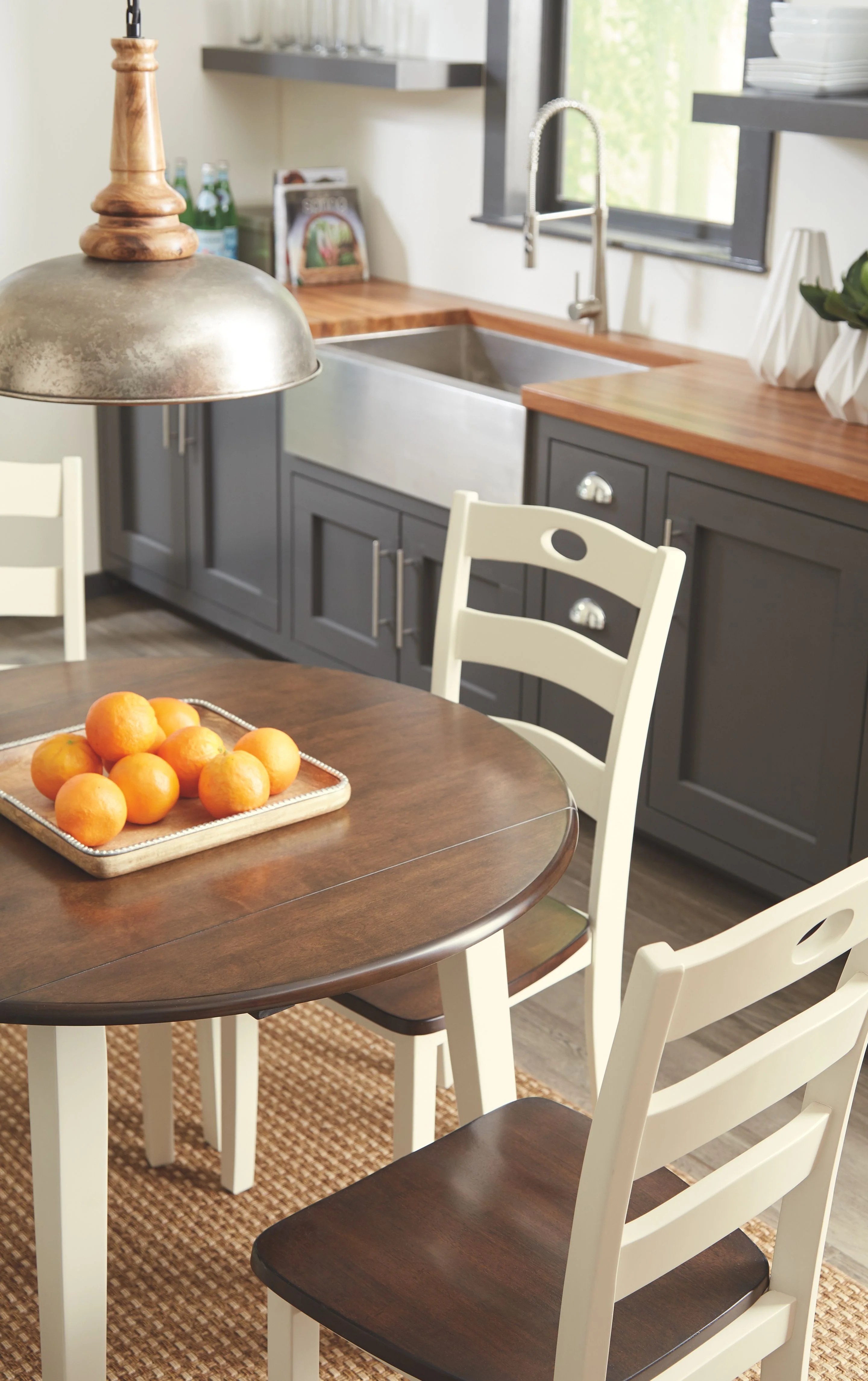 8199-woodanville-round-drm-drop-leaf-table-cream-brown-3.webp Woodanville - Round DRM Drop Leaf Table - Cream / Brown