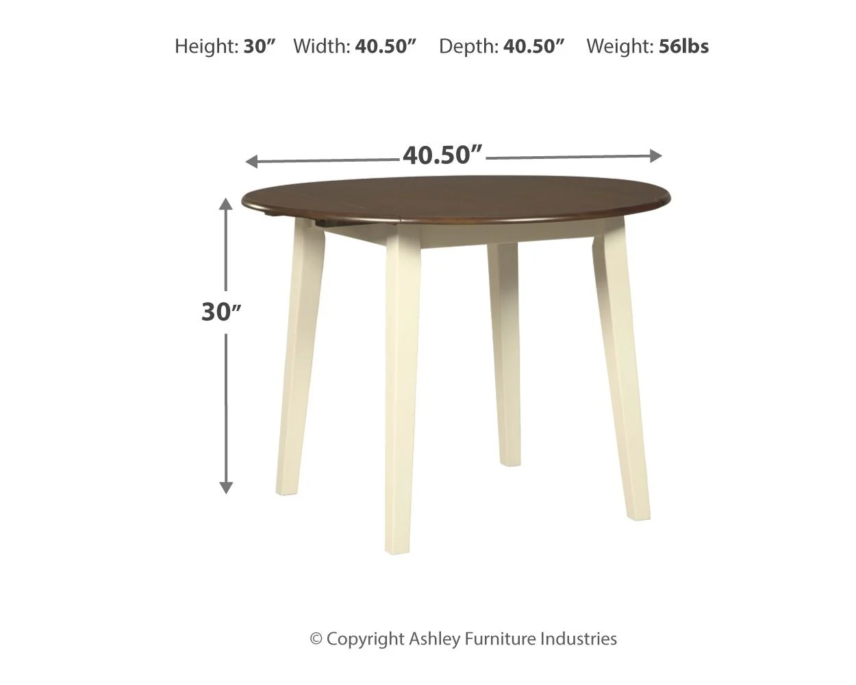 8199-woodanville-round-drm-drop-leaf-table-cream-brown-5.webp Woodanville - Round DRM Drop Leaf Table - Cream / Brown
