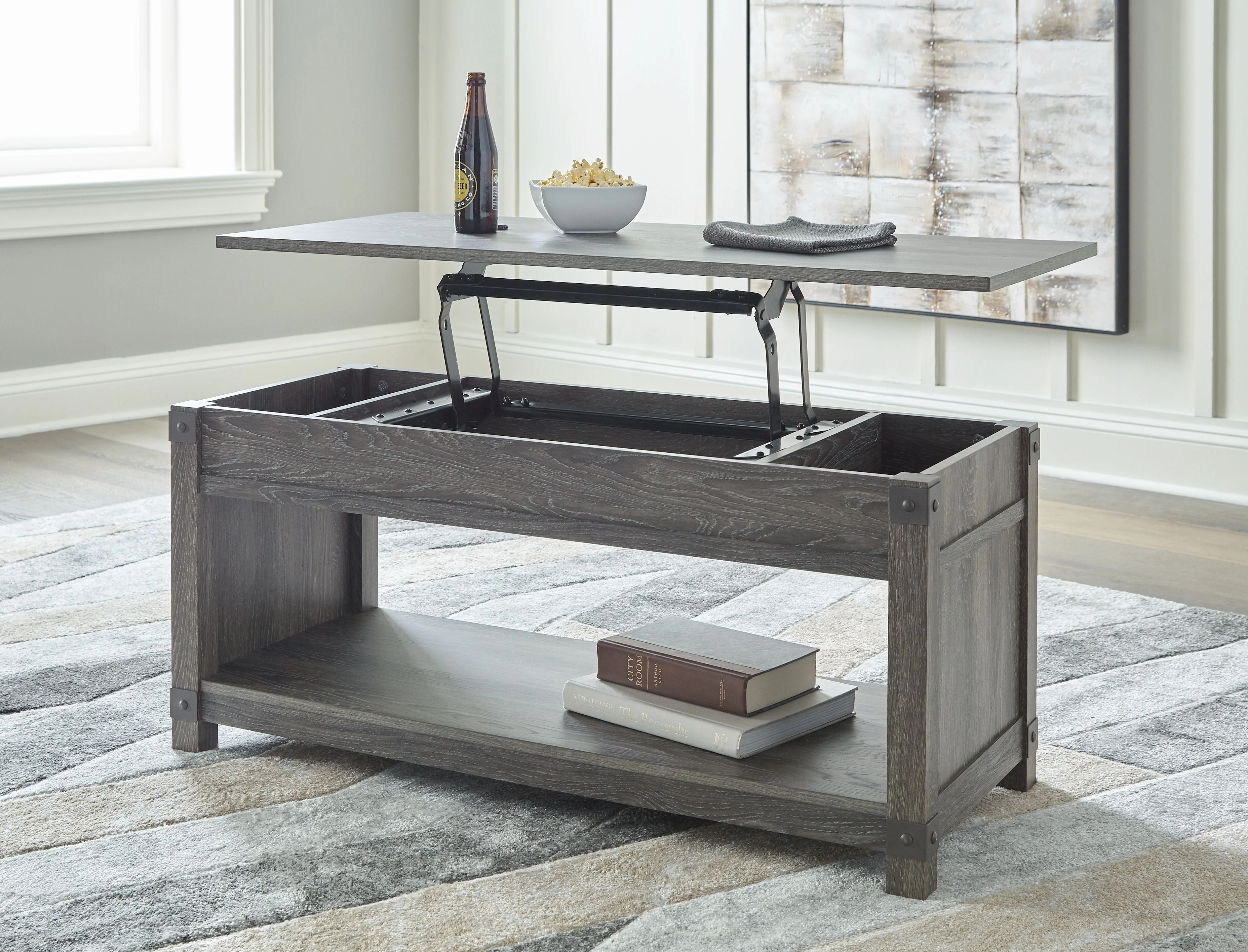 8217-freedan-rect-lift-top-cocktail-table-grayish-brown-10.webp Freedan - Rect Lift Top Cocktail Table - Grayish Brown