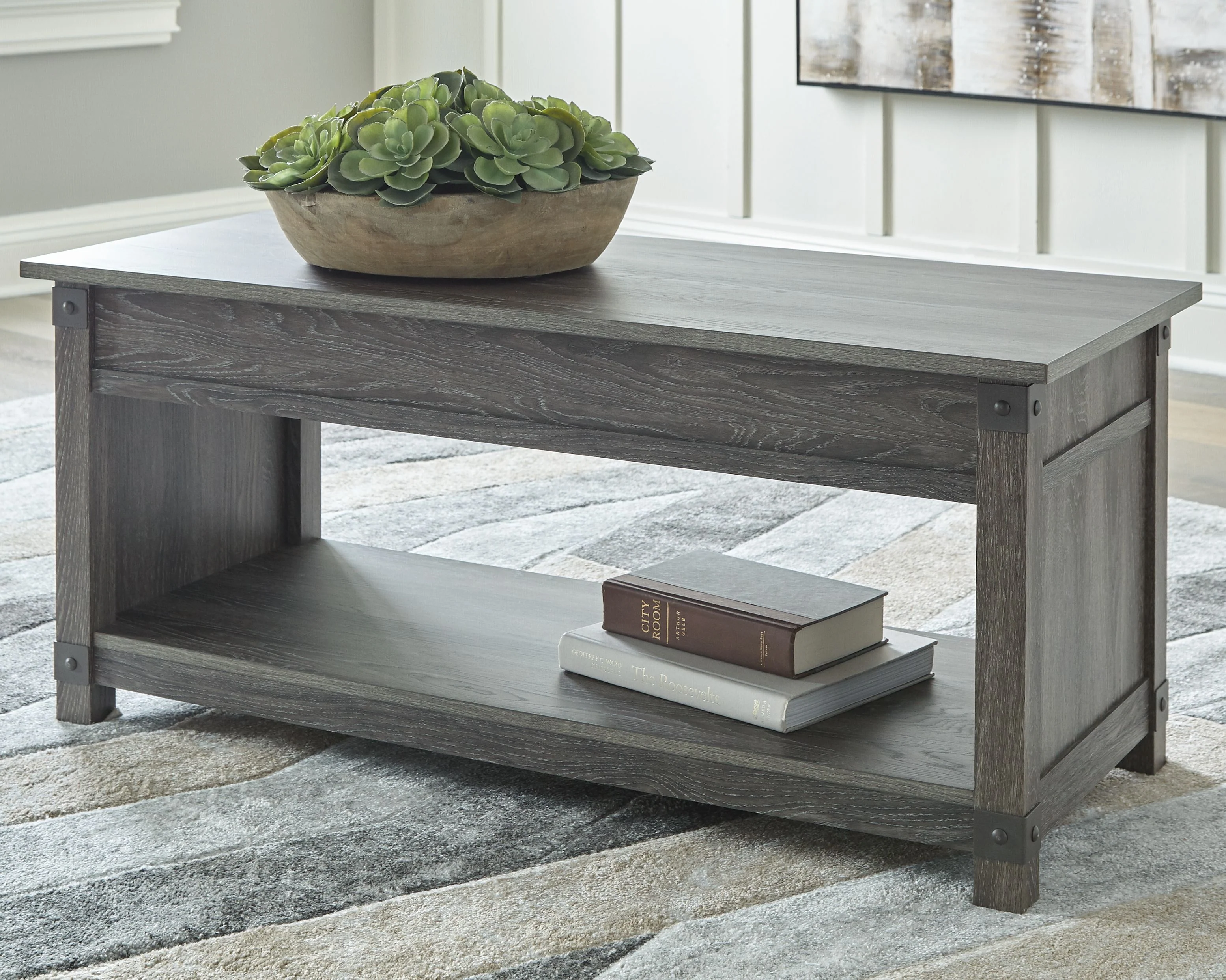 8217-freedan-rect-lift-top-cocktail-table-grayish-brown-5.webp Freedan - Rect Lift Top Cocktail Table - Grayish Brown