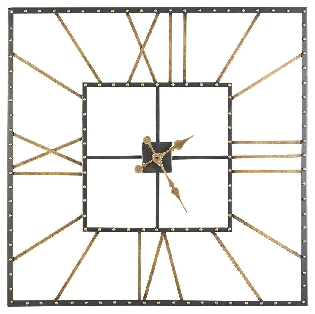8222-thames-wall-clock-black-gold-finish-1.webp Thames - Wall Clock - Black / Gold Finish