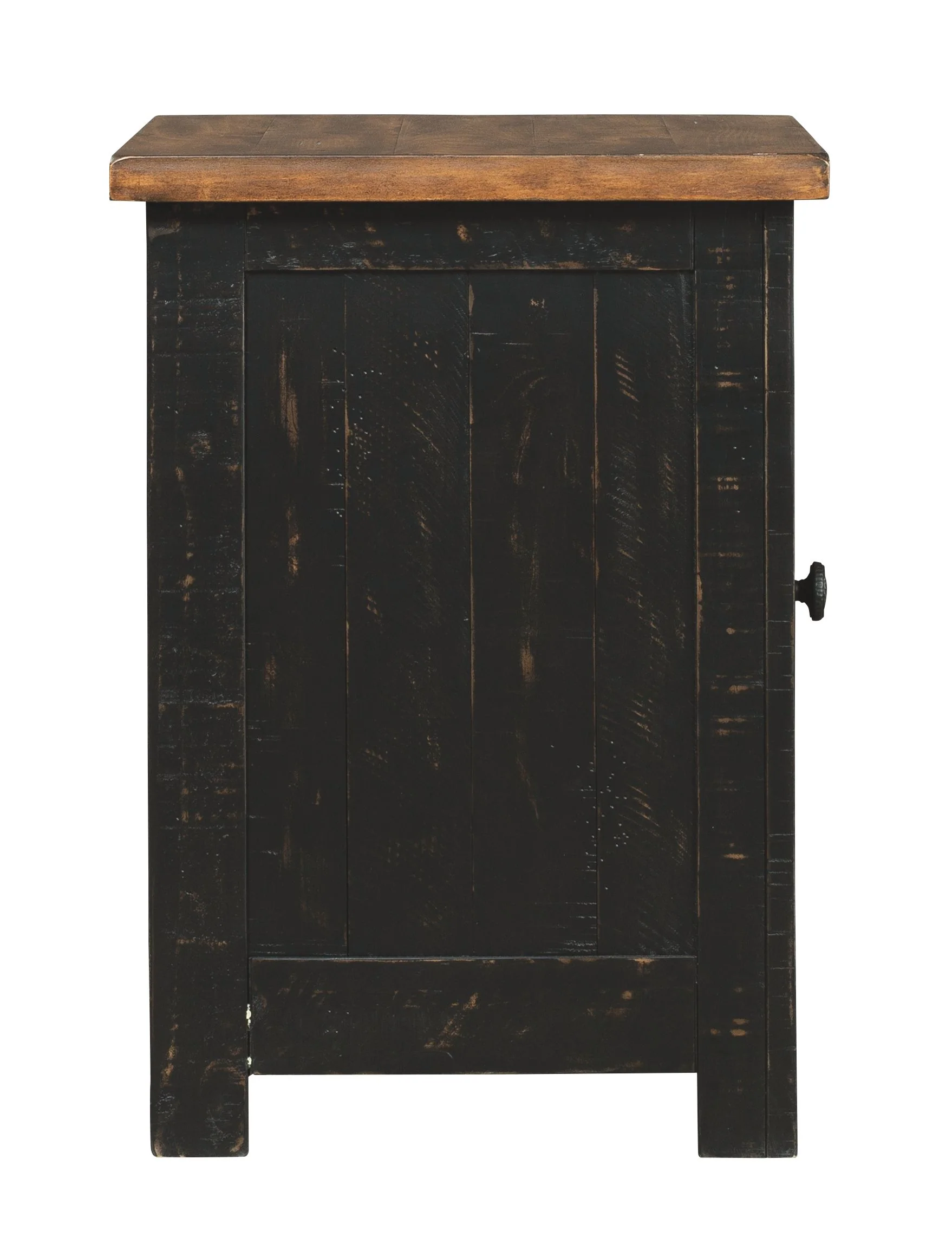 Valebeck - Chair Side End Table - Black / Brown