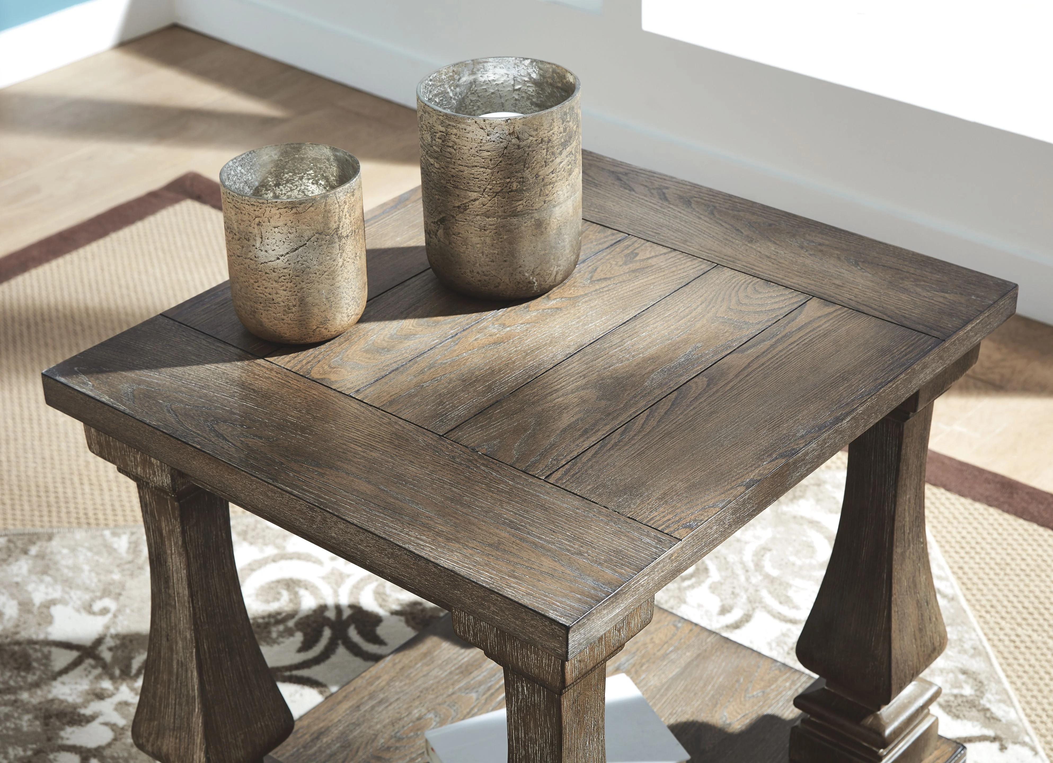 Johnelle - Rectangular End Table - Gray