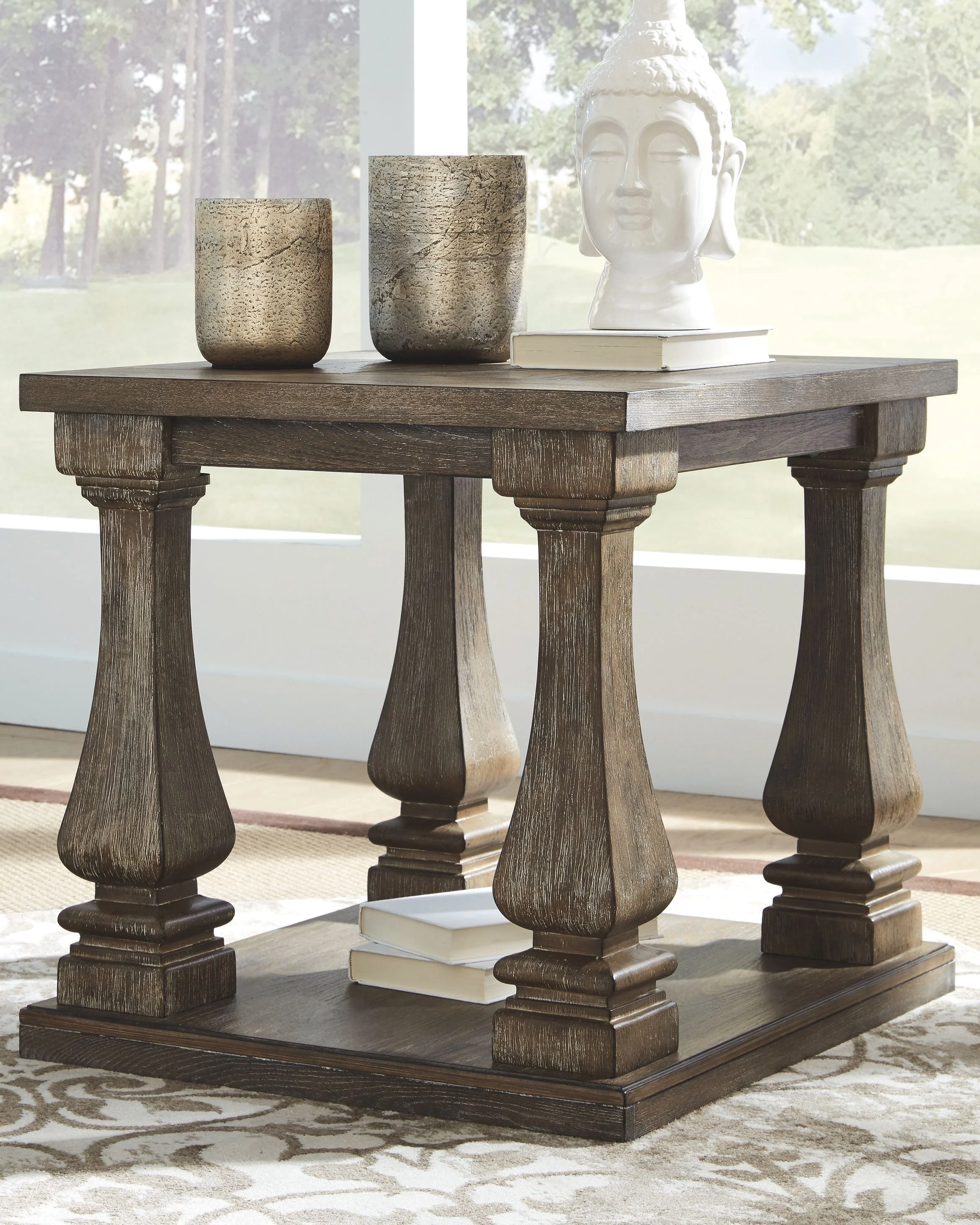 Johnelle - Rectangular End Table - Gray