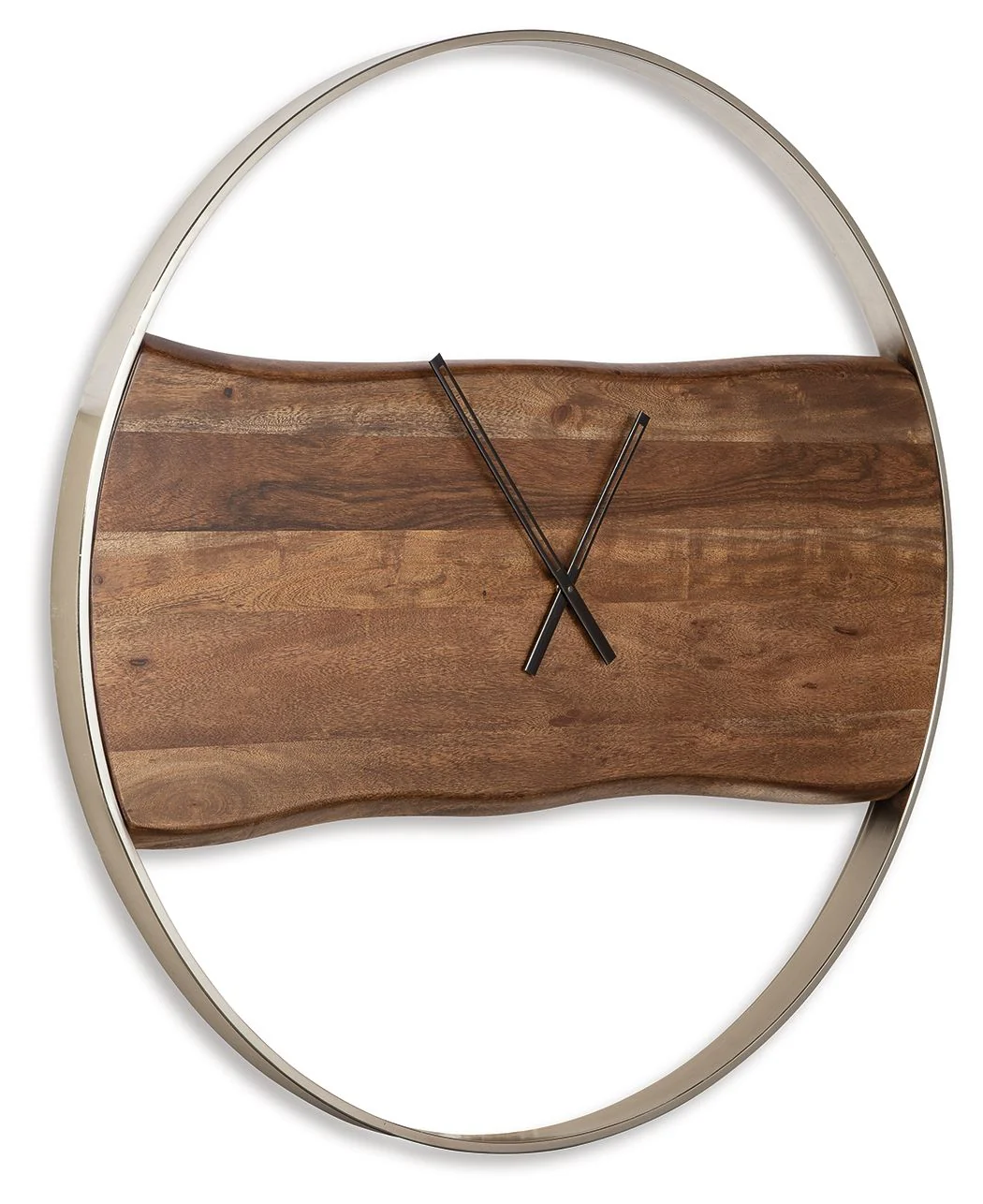 8232-panchali-wall-clock-brown-silver-finish-1.webp Panchali - Wall Clock - Brown / Silver Finish