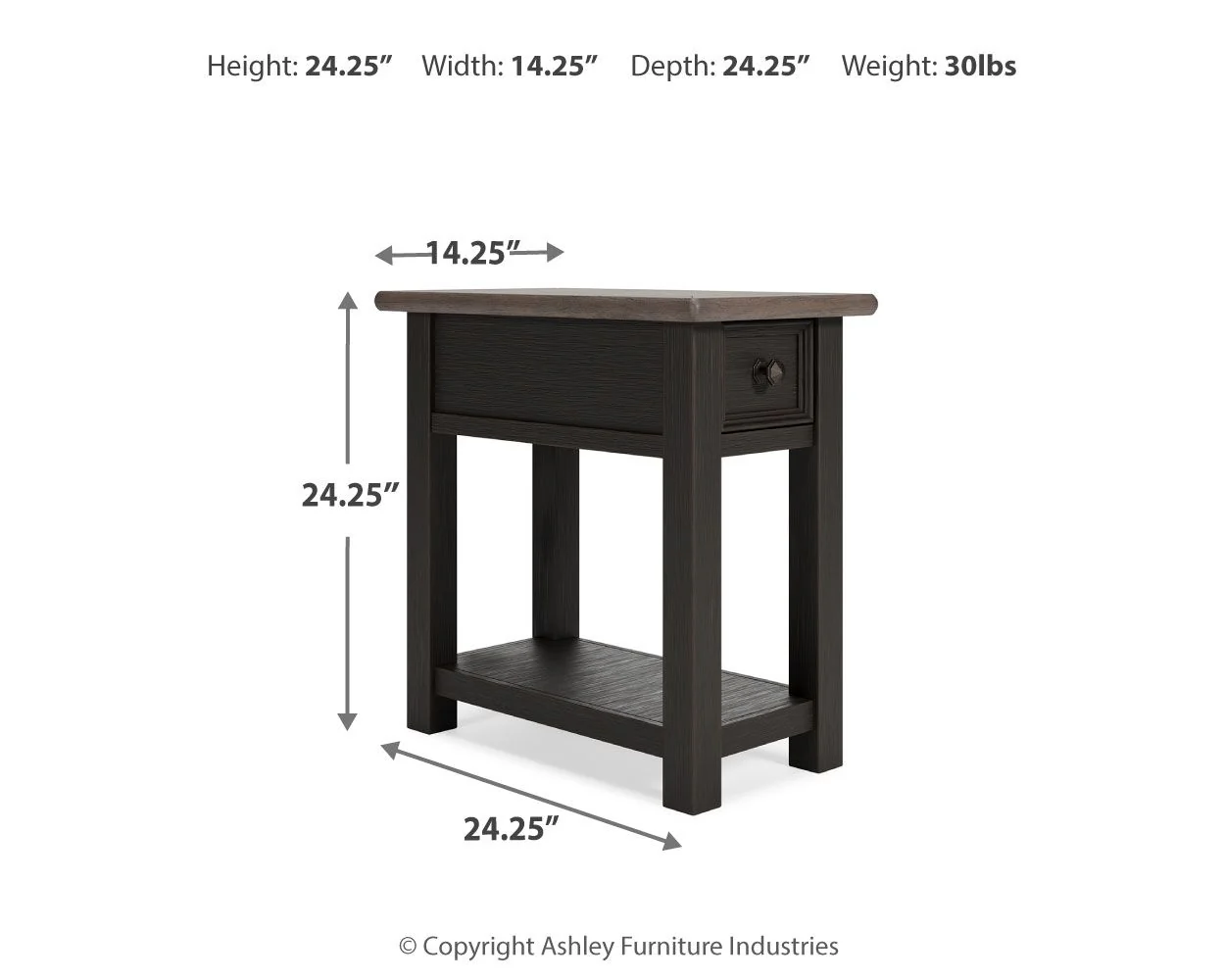 8247-tyler-creek-chair-side-end-table-black-gray-5.webp Tyler Creek - Chair Side End Table - Black / Gray