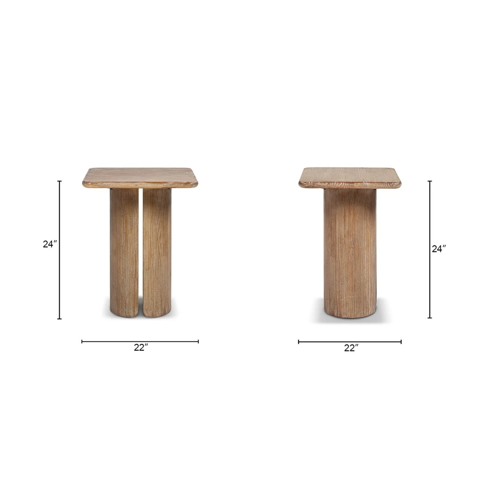 Sonoma - Square Pedestal Side Table - Antique Brown