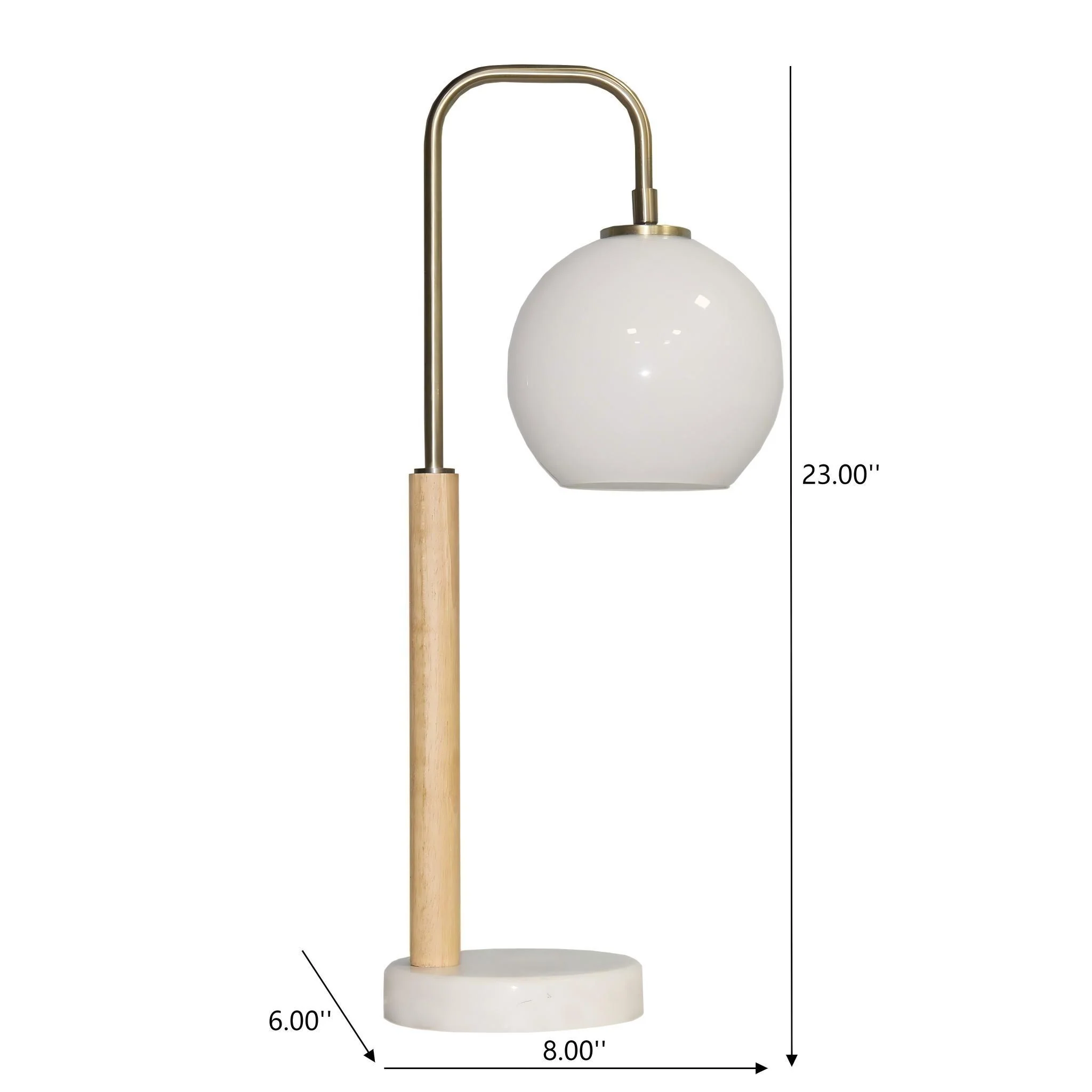 8268-bedside-table-lamp-with-globe-lampshade-white-2.webp Bedside Table Lamp With Globe Lampshade - White