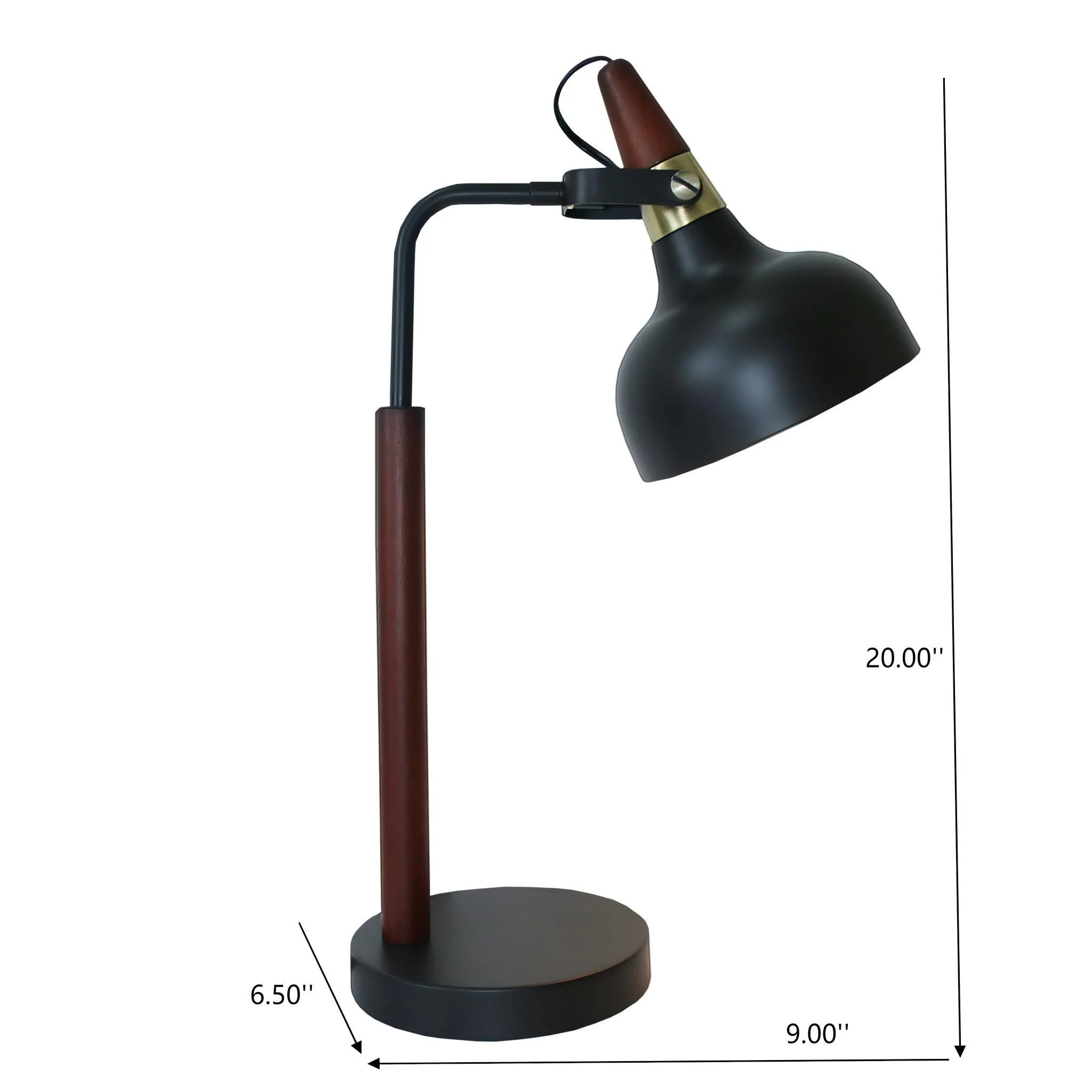 Glowlite - Table Lamp With Cone Shade - Black