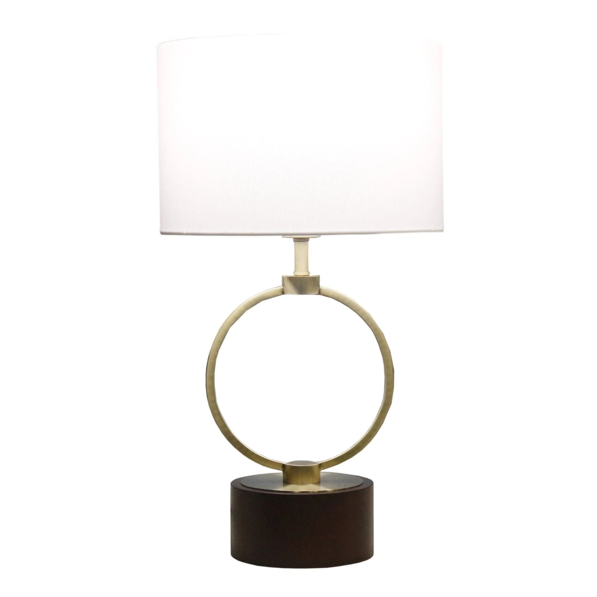 Bedroom Table Lamp With Circular Design - White