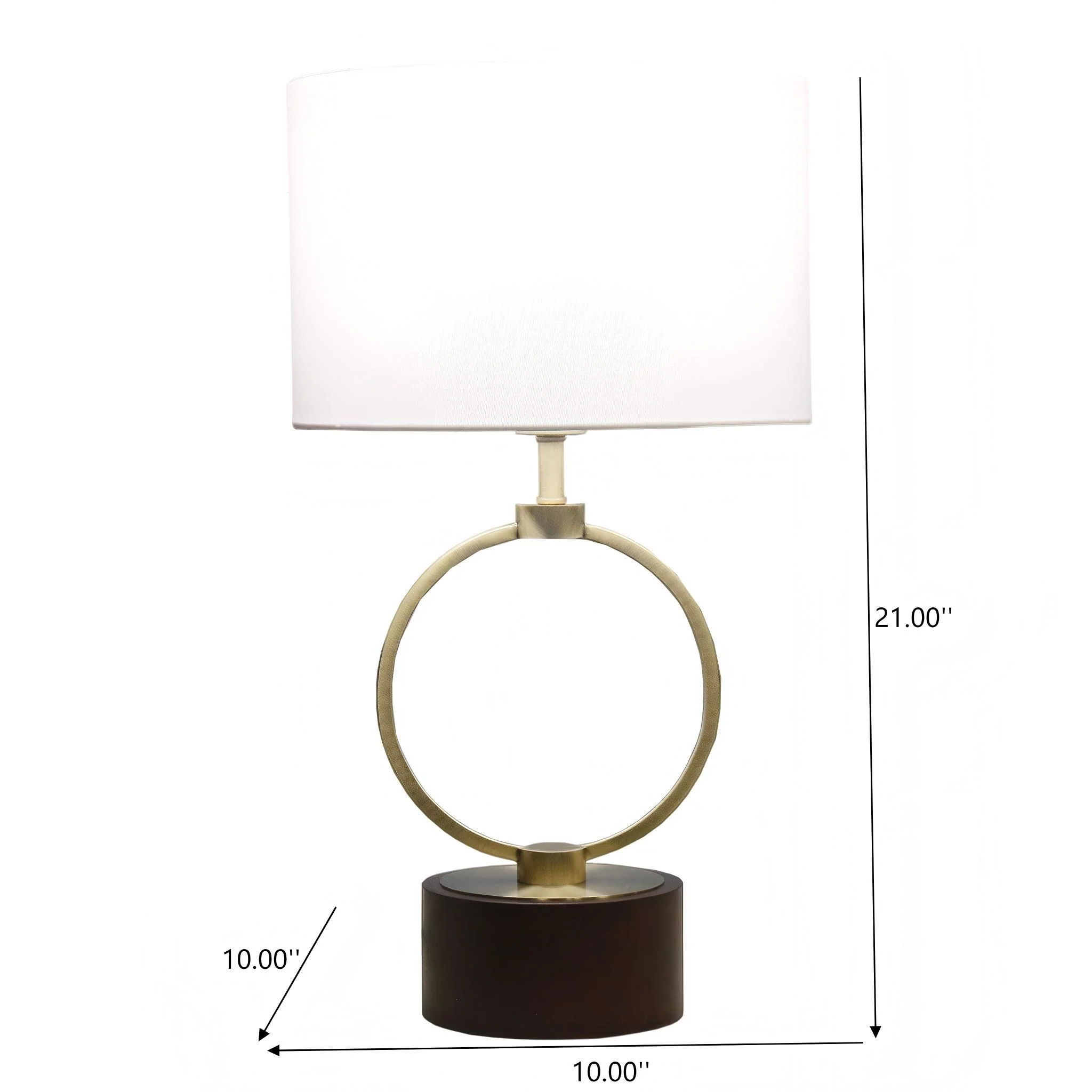 Bedroom Table Lamp With Circular Design - White