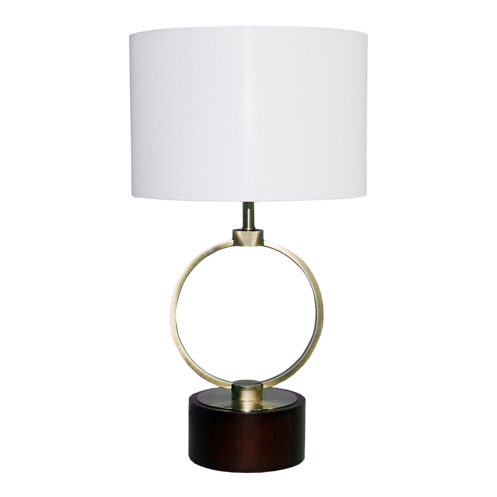Bedroom Table Lamp With Circular Design - White