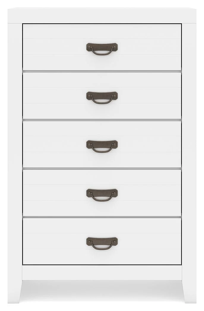 Binterglen - Five Drawer Chest - White