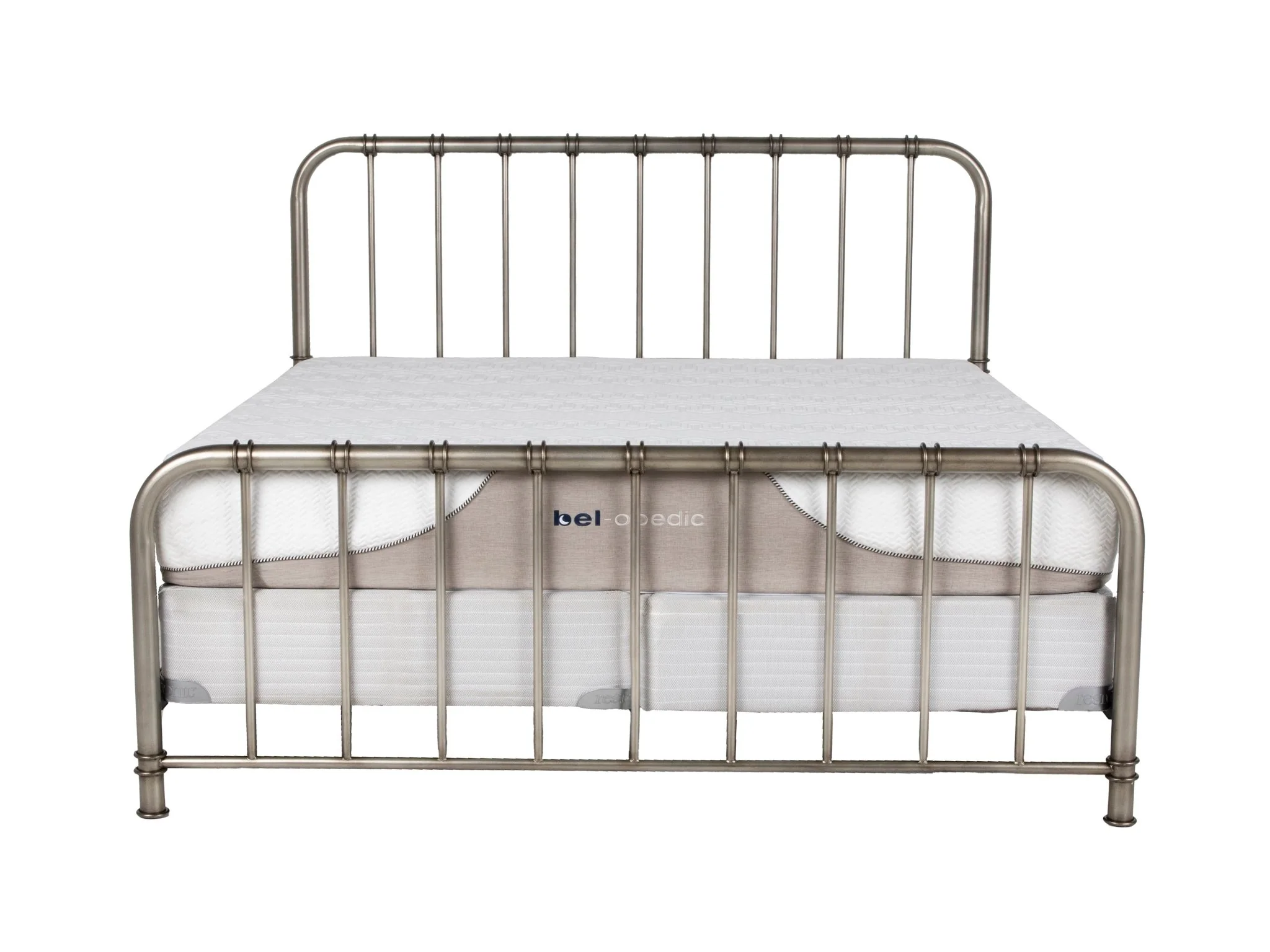 Antique Nickel King Metal Bed