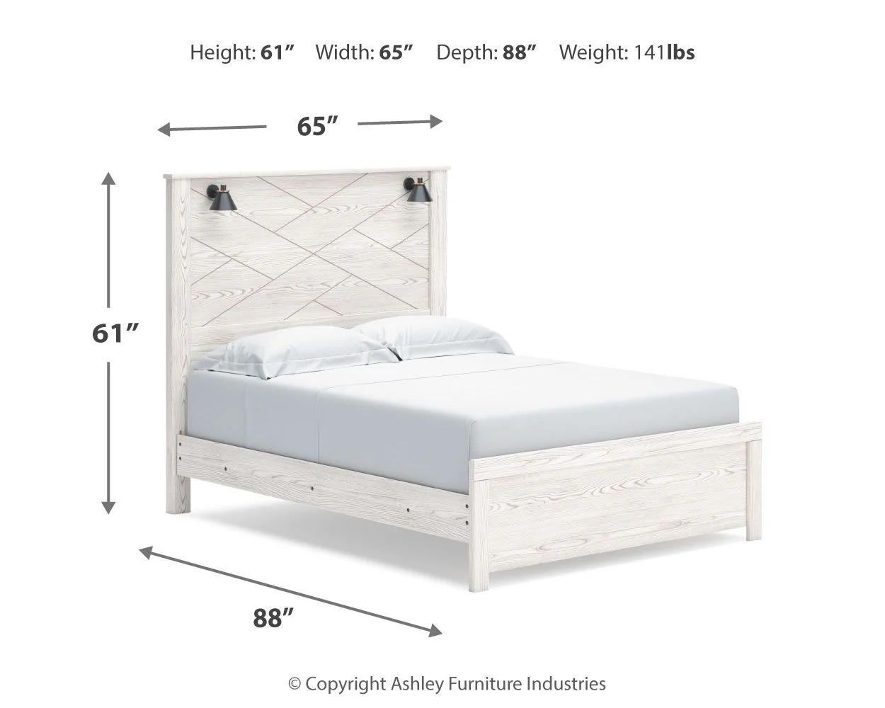 Gerridan - Panel Bed With Sconces