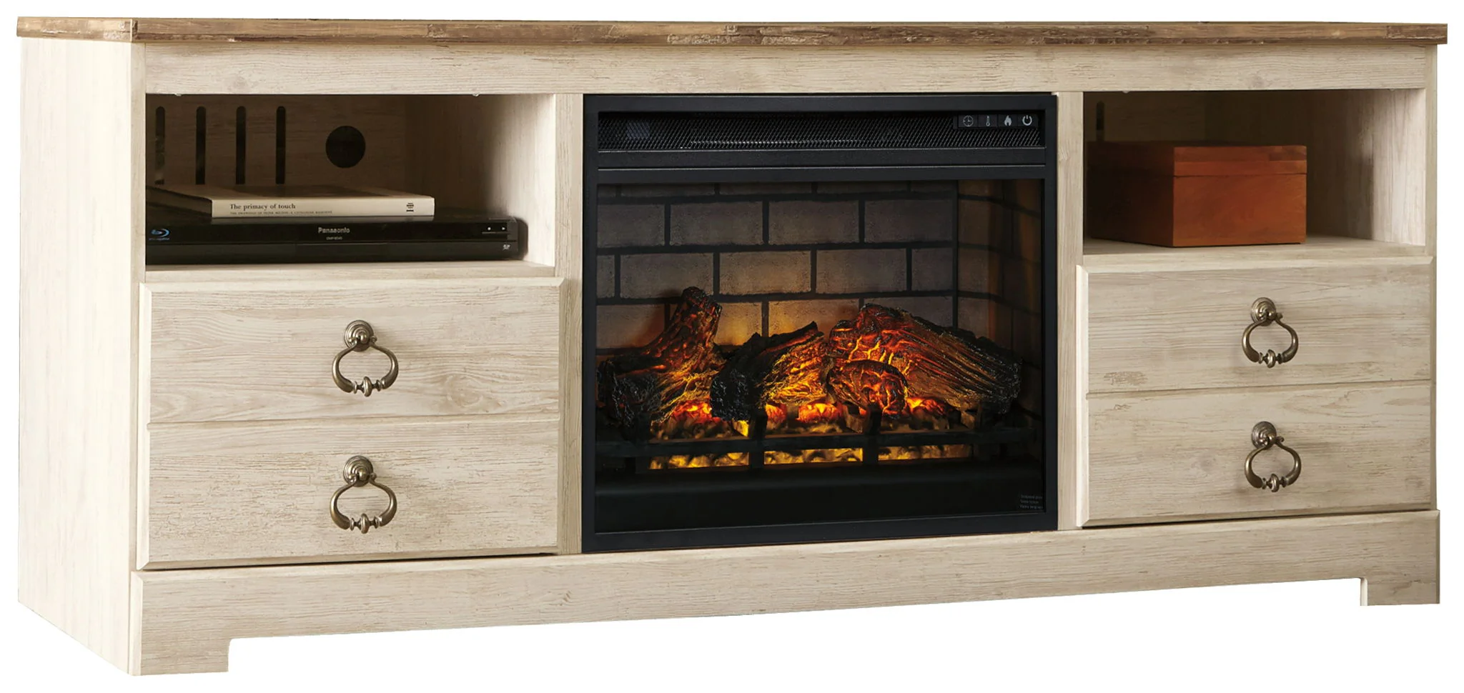 8471-willowton-2-pc.-64-tv-stand-with-faux-firebrick-fireplace-insert-whitewash-1.webp Willowton - 2 Pc. - 64" TV Stand With Faux Firebrick Fireplace Insert - Whitewash