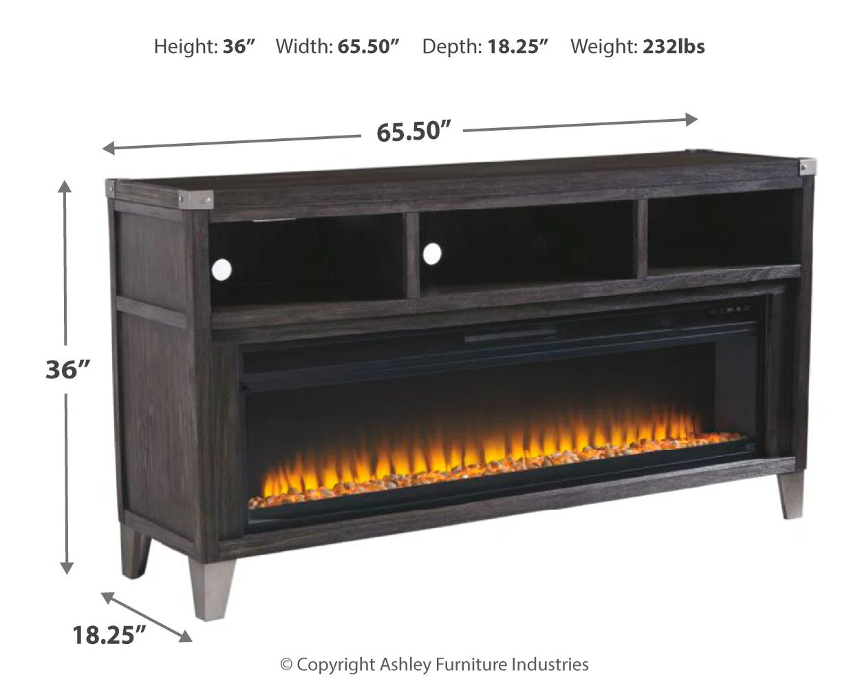 8473-todoe-2-pc.-65-tv-stand-with-wide-fireplace-insert-gray-4.webp Todoe - 2 Pc. - 65" TV Stand With Wide Fireplace Insert - Gray
