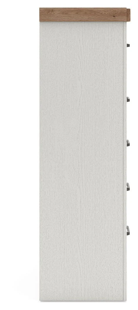 8600-savonport-five-drawer-chest-white-brown-10.webp Savonport - Five Drawer Chest - White / Brown