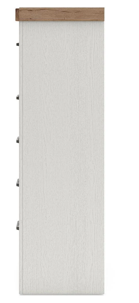 8600-savonport-five-drawer-chest-white-brown-4.webp Savonport - Five Drawer Chest - White / Brown