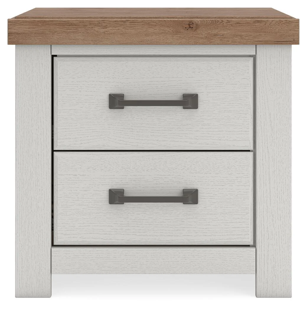 8601-savonport-two-drawer-night-stand-white-brown-4.webp Savonport - Two Drawer Night Stand - White / Brown