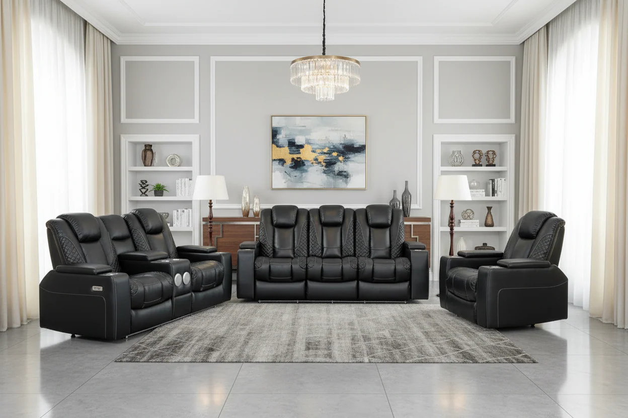 87-black-3-piece-power-reclining-living-room-set-with-led-lighting-hidden-storage-bluetooth-speaker-3.webp Black 3-Piece Power Reclining Living Room Set with LED Lighting, Hidden Storage & Bluetooth Speaker