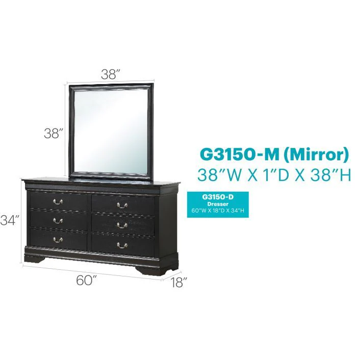 Elegant Wall Mirror - Black