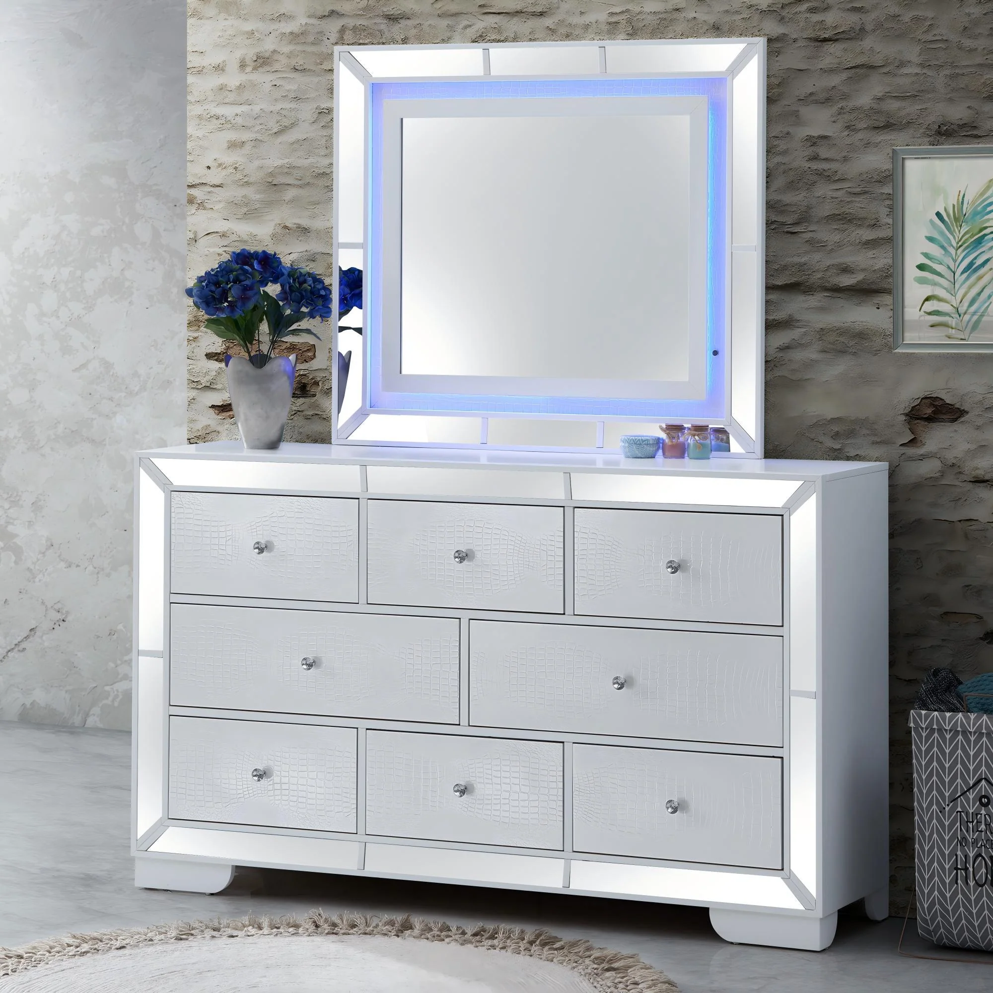 Hollywood Hills - Mirror - White