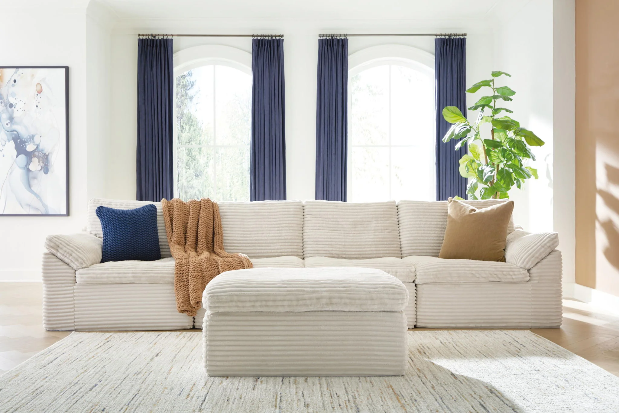 8728-fannin-4-piece-sectional-with-ottoman-ivory-5.webp Fannin - 4-Piece Sectional With Ottoman - Ivory