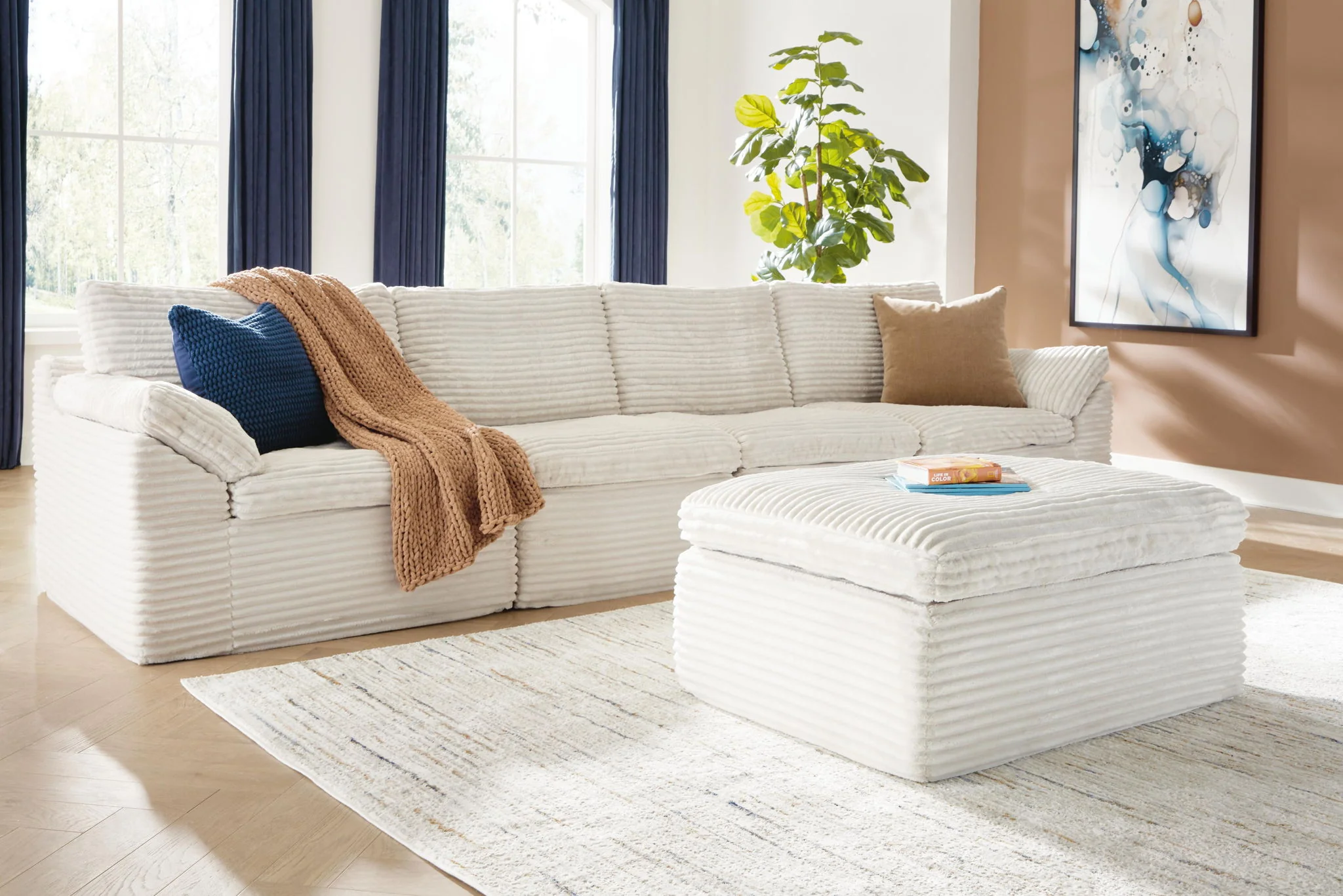 8728-fannin-4-piece-sectional-with-ottoman-ivory-6.webp Fannin - 4-Piece Sectional With Ottoman - Ivory
