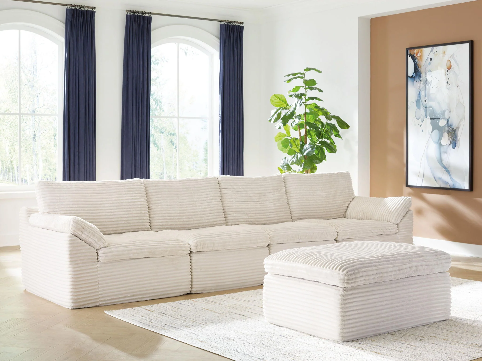 8728-fannin-4-piece-sectional-with-ottoman-ivory-7.webp Fannin - 4-Piece Sectional With Ottoman - Ivory