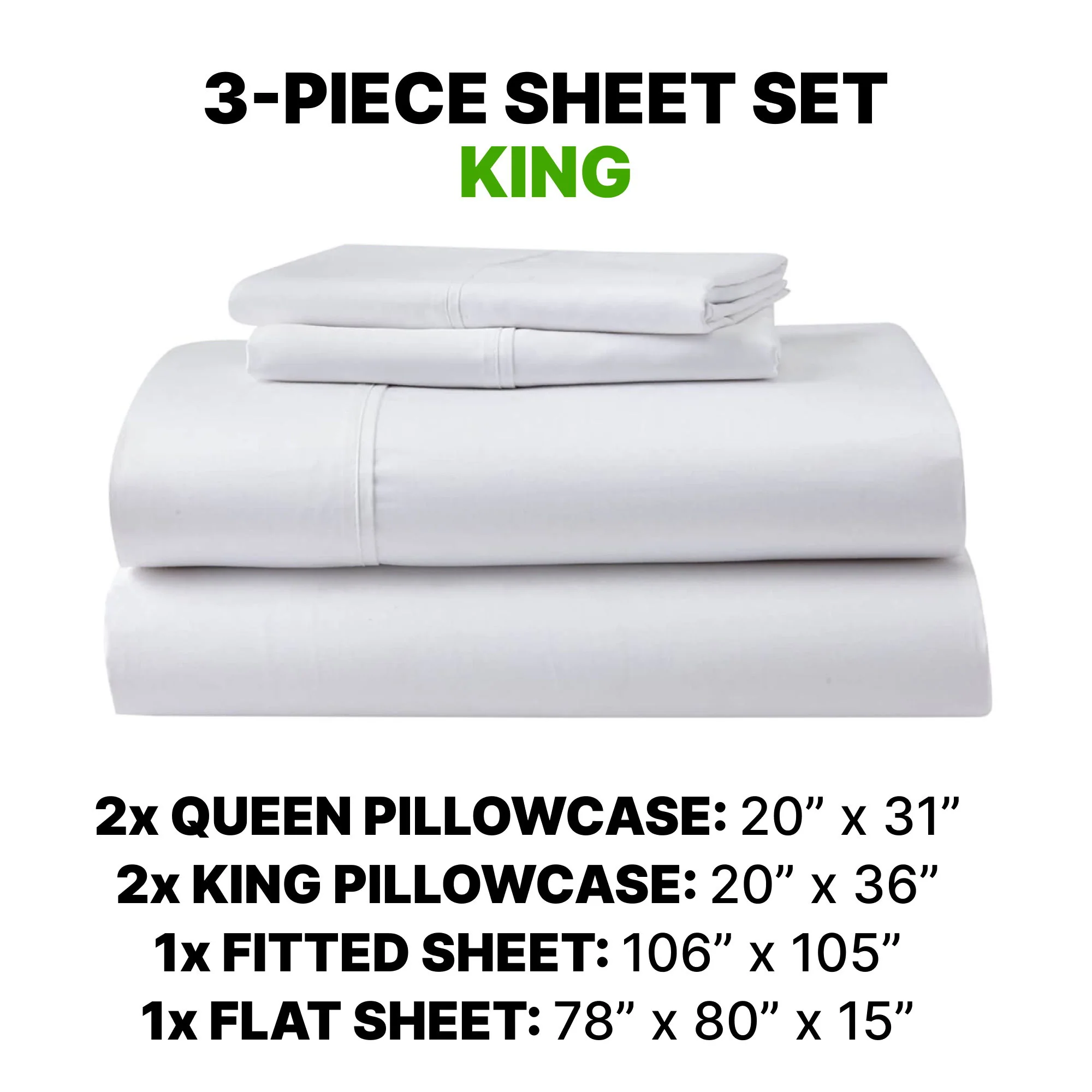 Sheet Set Luxurious Supima, Wrinkle Resistant, Breathable, With 2 Ghostgrip Band