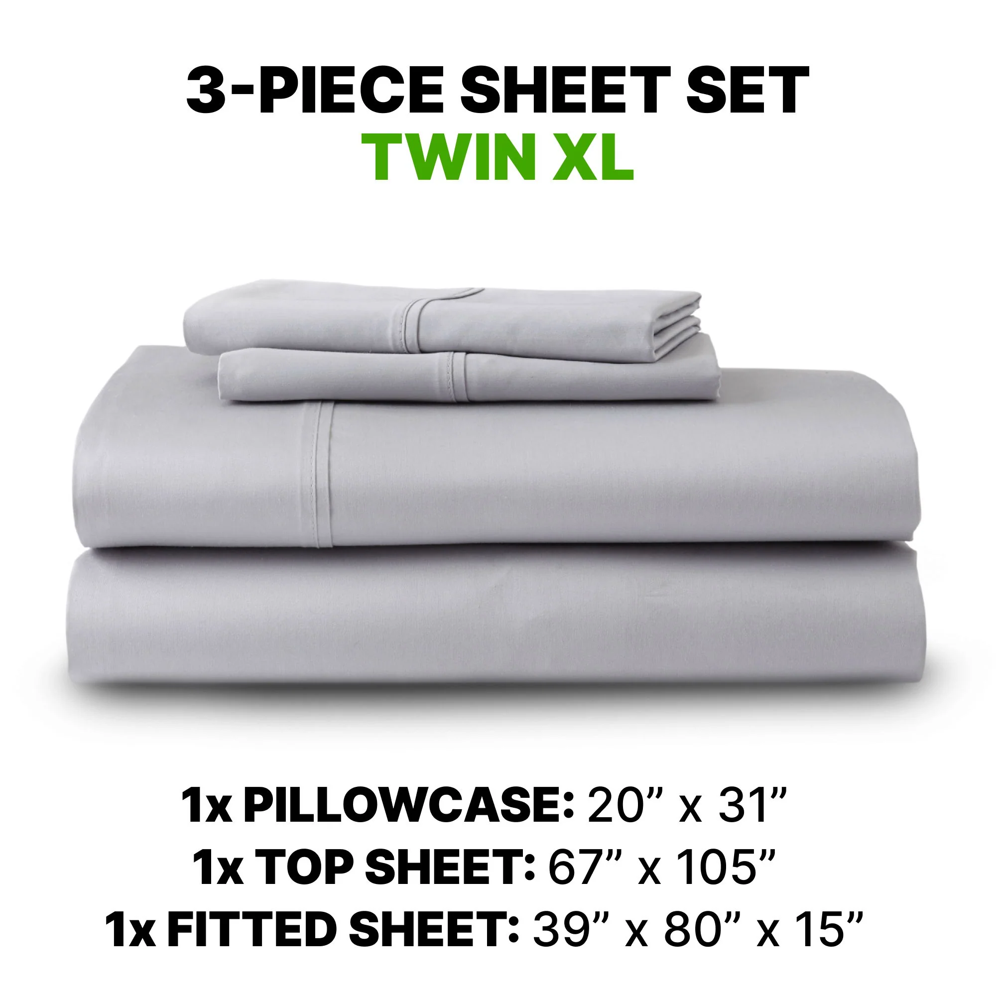 Sheet Set Luxurious Supima, Wrinkle Resistant, Breathable, With 2 Ghostgrip Band