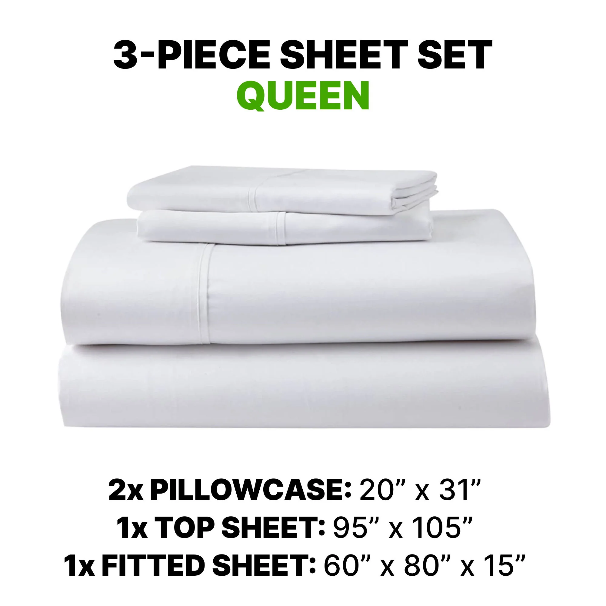Sheet Set Luxurious Supima, Wrinkle Resistant, Breathable, With 2 Ghostgrip Band
