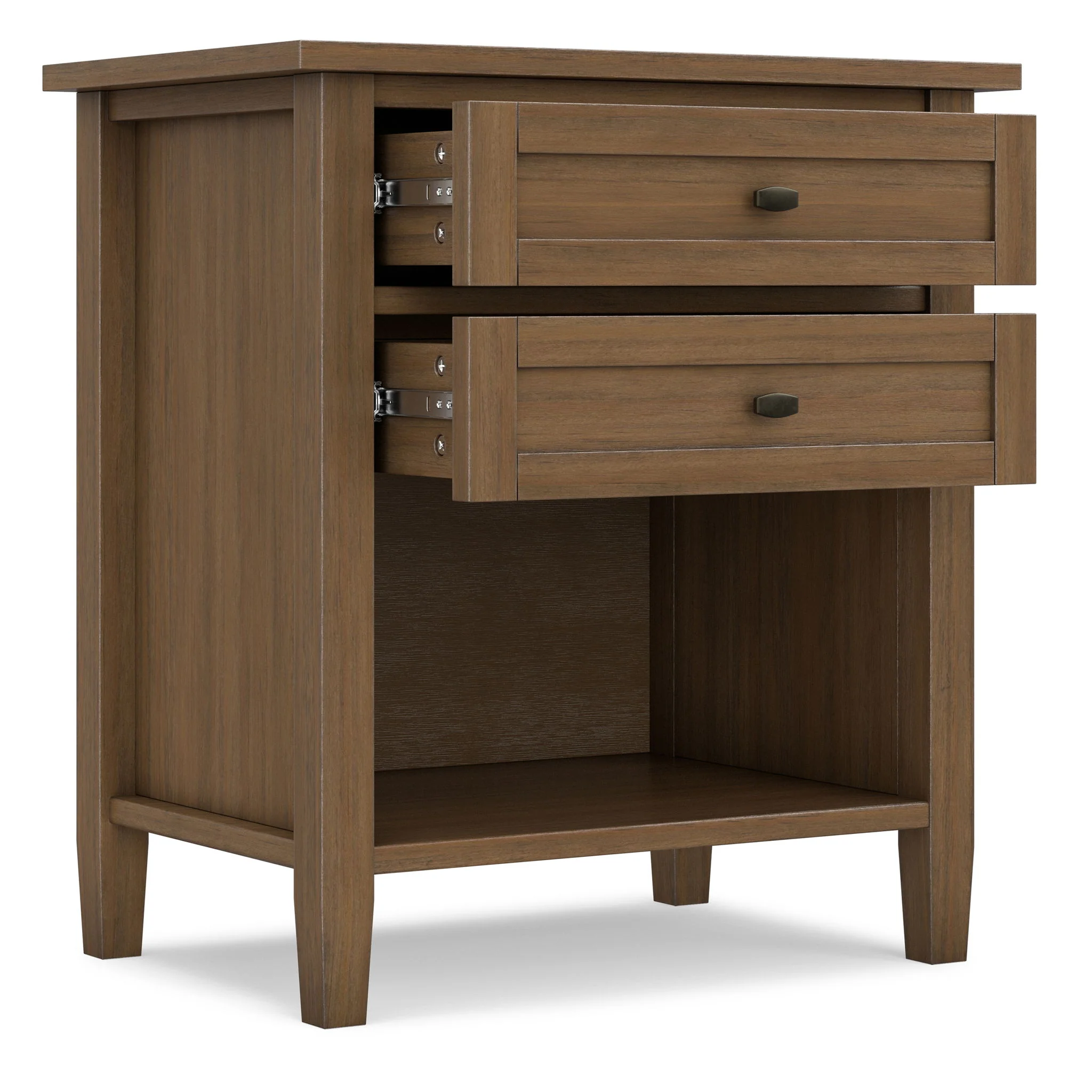 8776-warm-shaker-bedside-table-with-2-drawers-brown-2.webp Warm Shaker - Bedside Table With 2 Drawers - Brown
