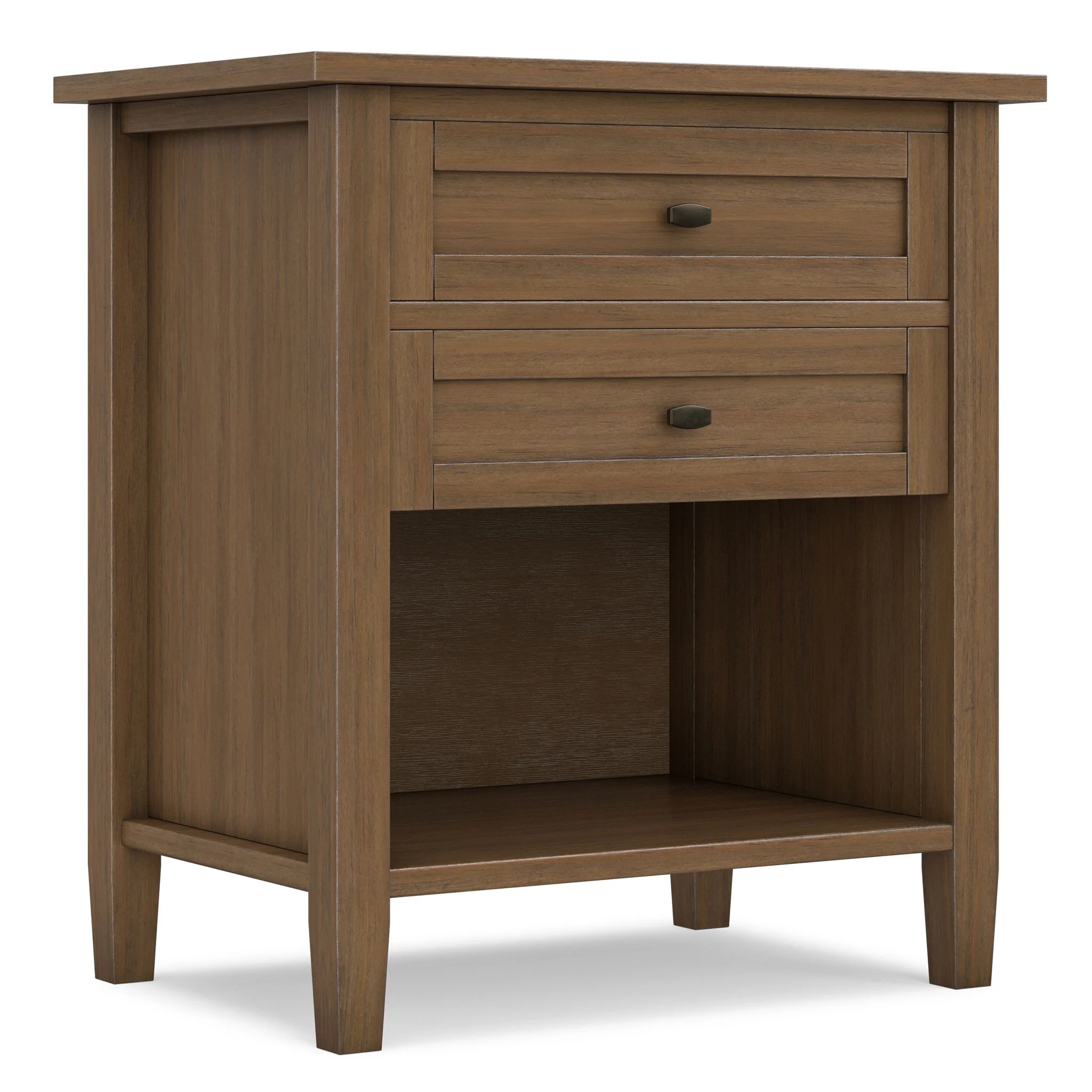 8776-warm-shaker-bedside-table-with-2-drawers-brown-3.webp Warm Shaker - Bedside Table With 2 Drawers - Brown