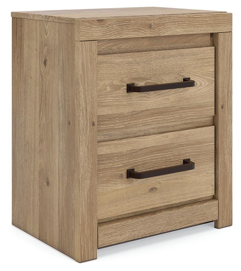 8797-brozmont-two-drawer-night-stand-tan-1.jpg Brozmont - Two Drawer Night Stand - Tan
