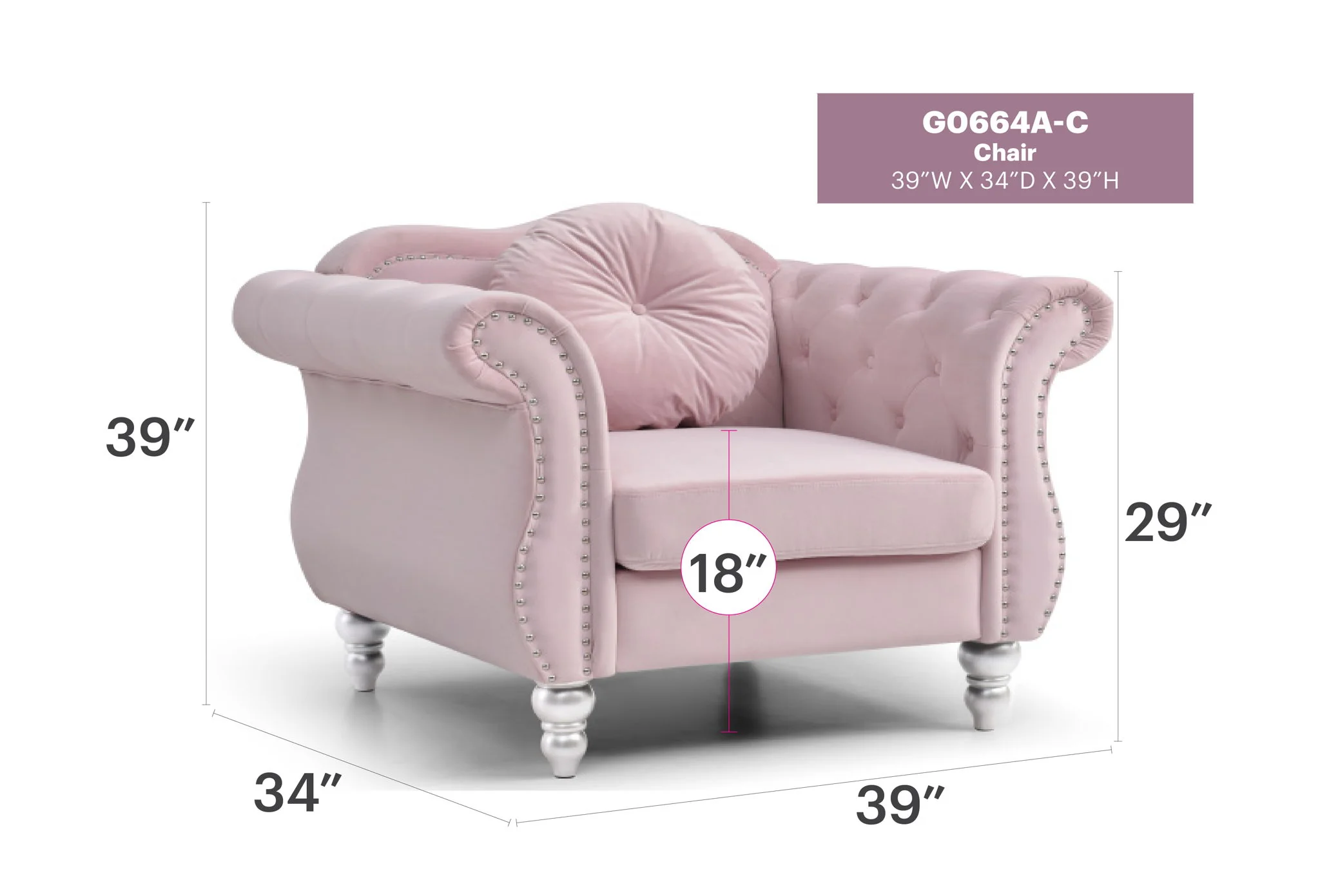 Chic Transitional Flared Arm Chair