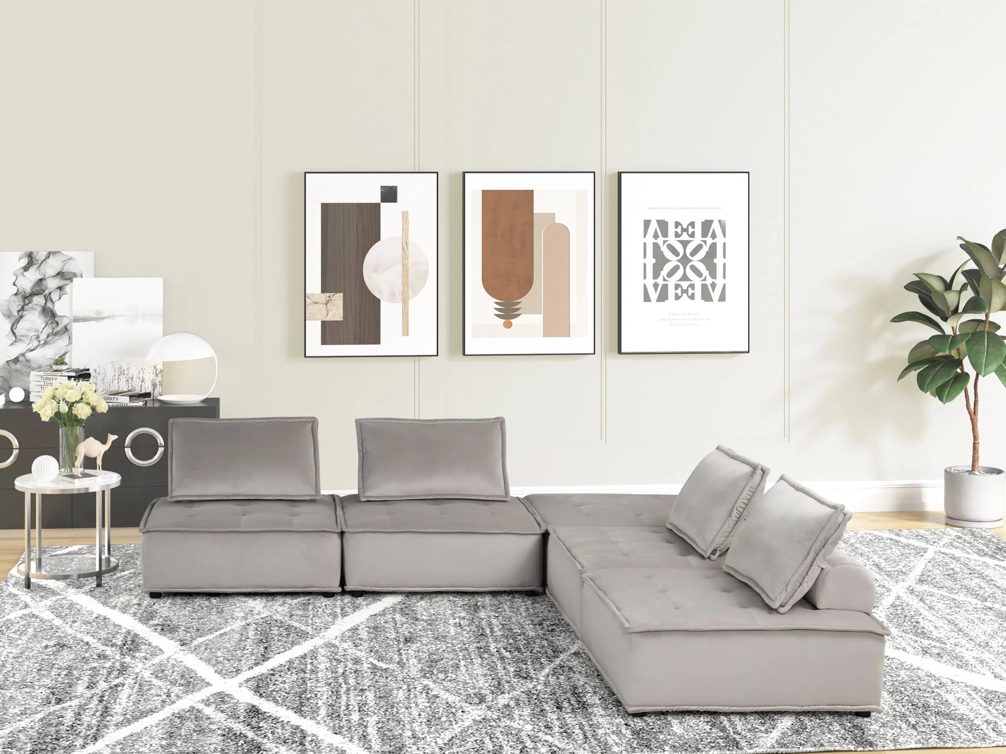 Anna - Stylish Sectional Sofa Ottoman