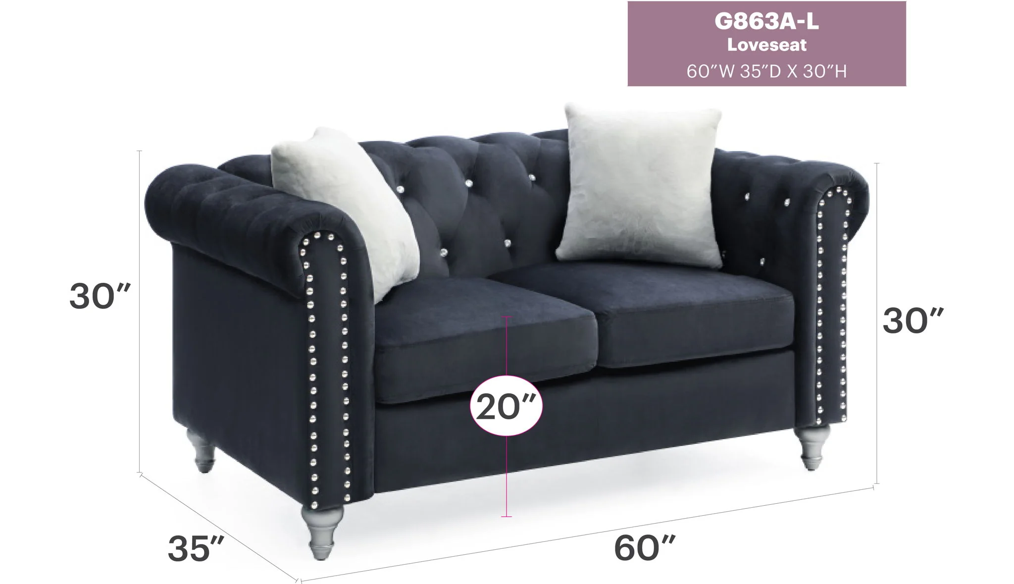 Stylish Contemporary Loveseat
