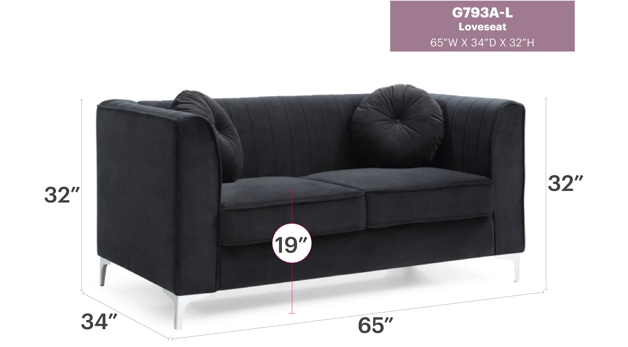 8863-glam-styled-micro-suede-loveseat-19.webp Glam Styled Micro Suede Loveseat